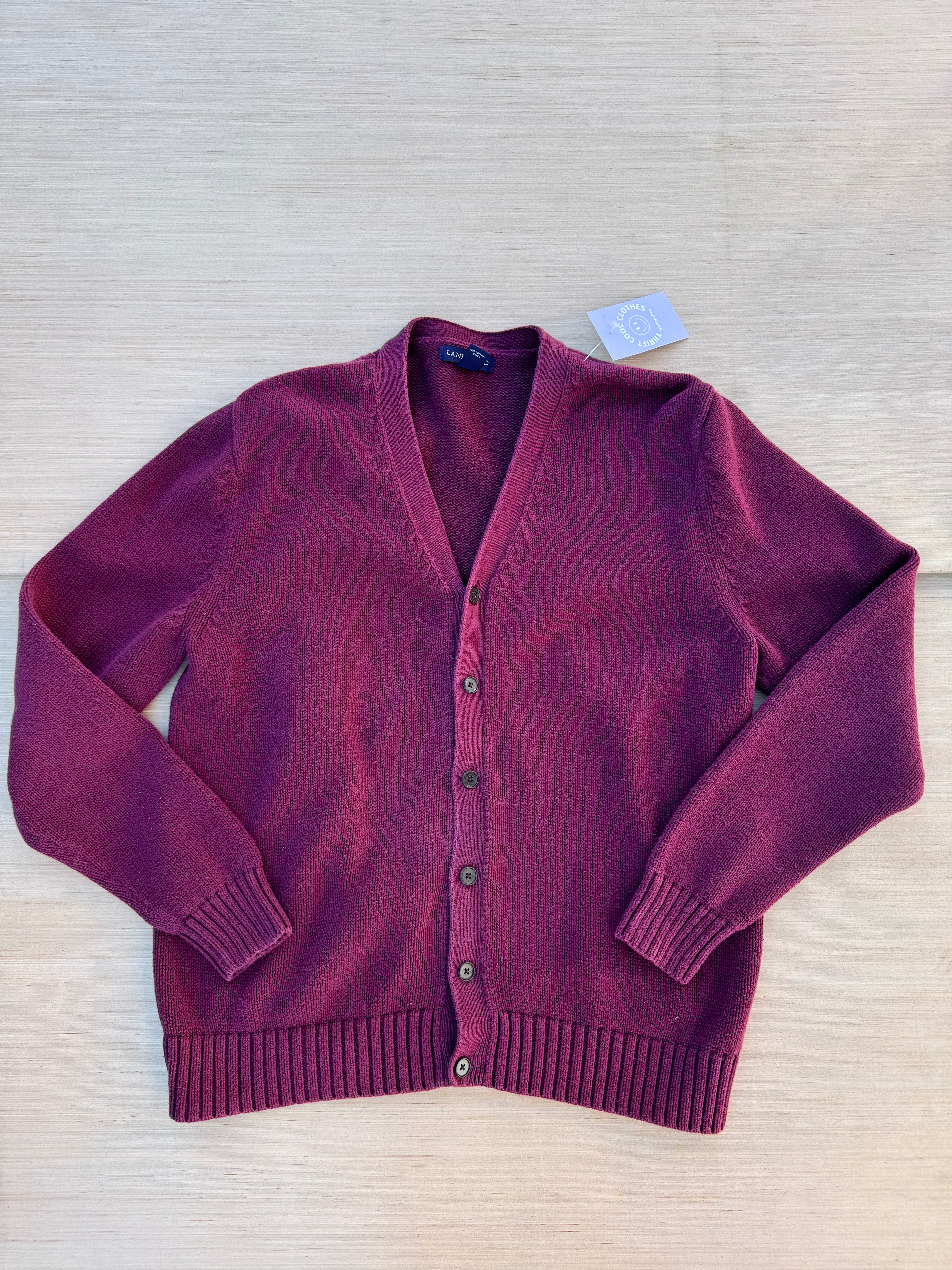 Maroon Lands end Button up cardigan, M