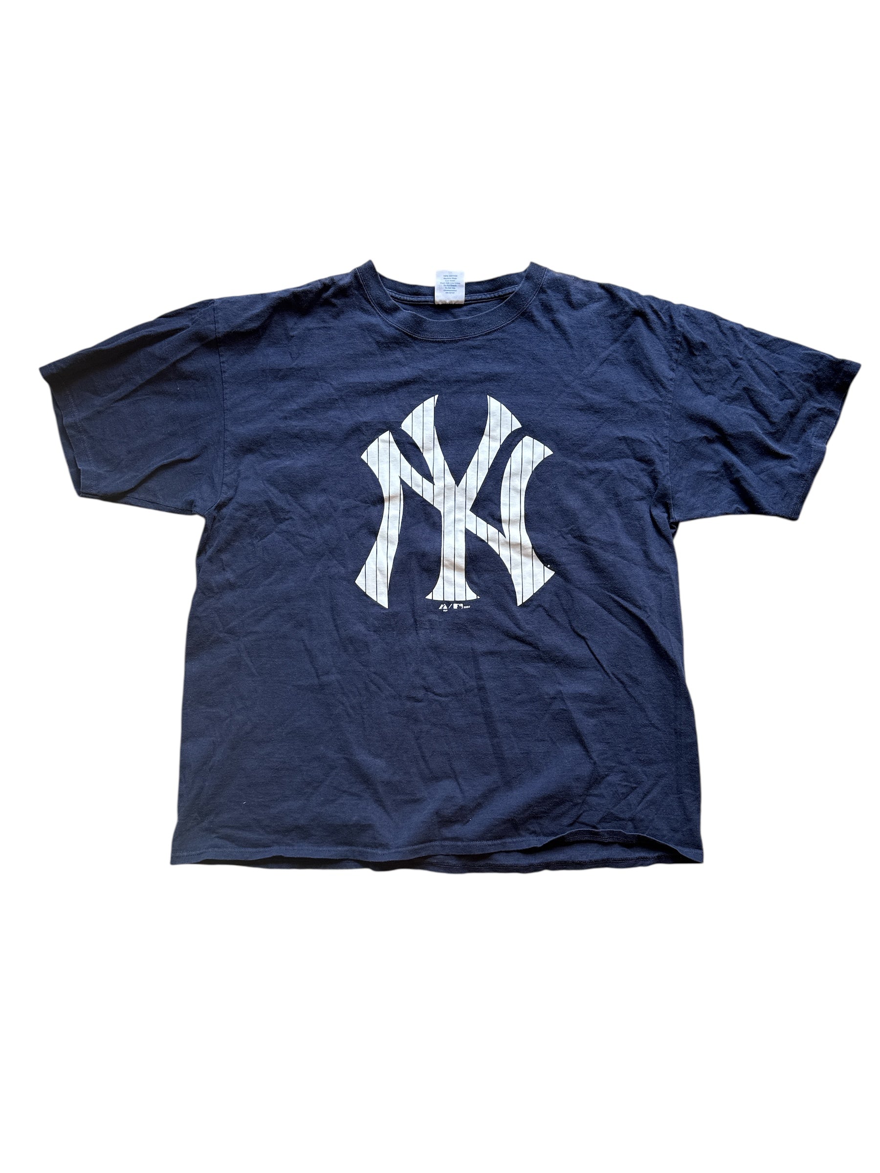 Blue white Majestic Yankees tee, 2x