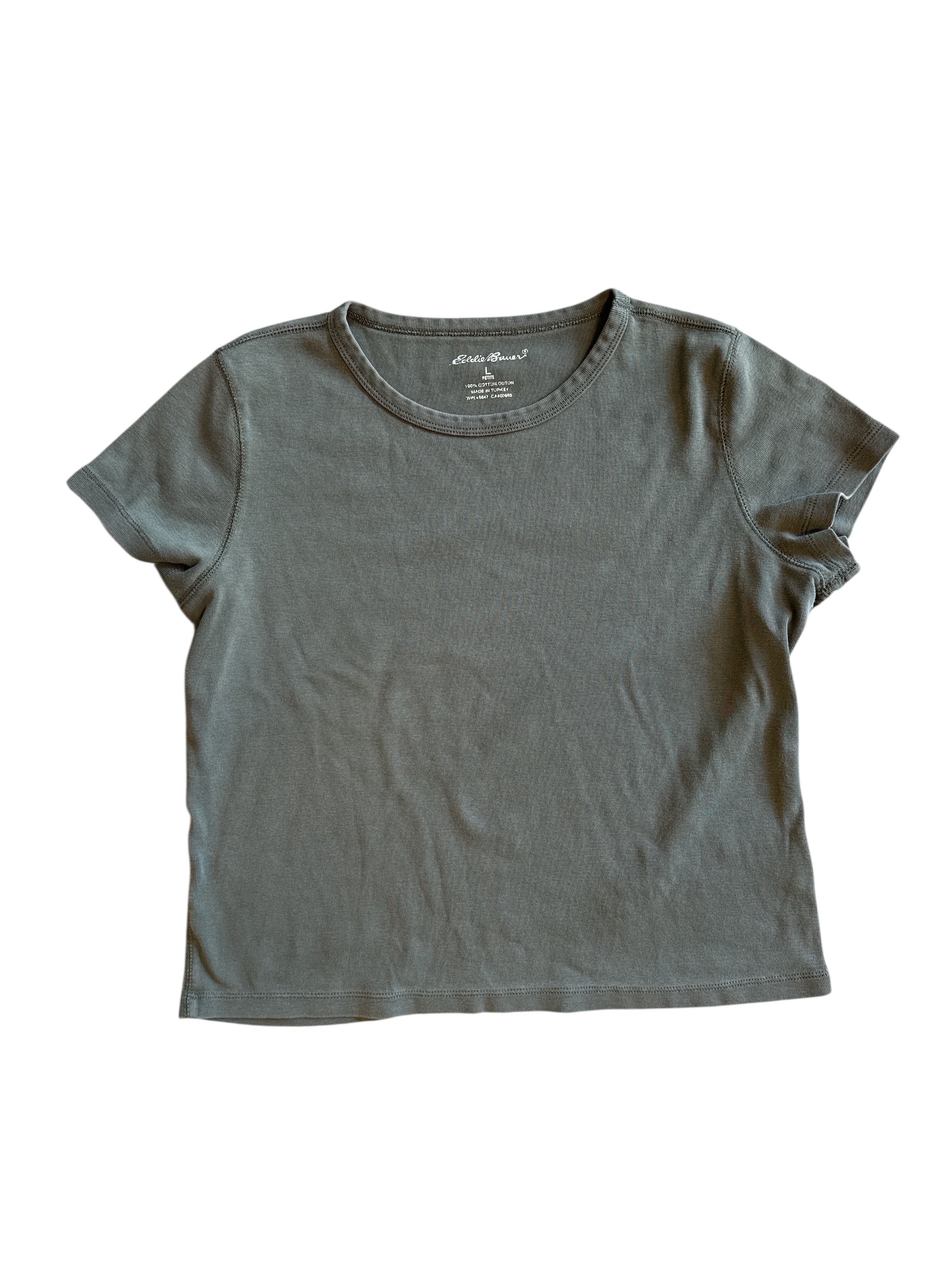 army green eddie bauer ss top, L