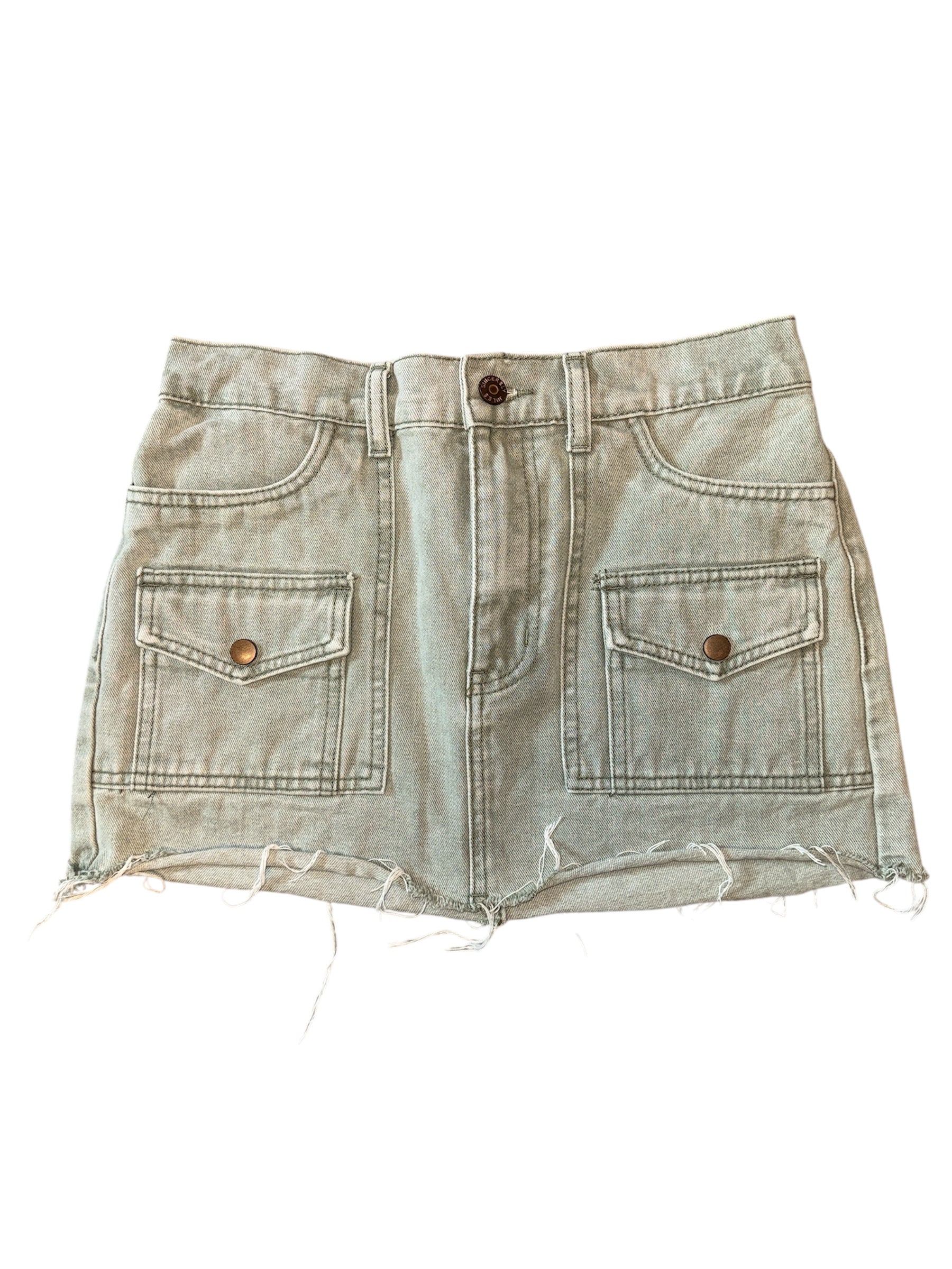 green sincerely jules cutoff cargo mini skirt, 5/26