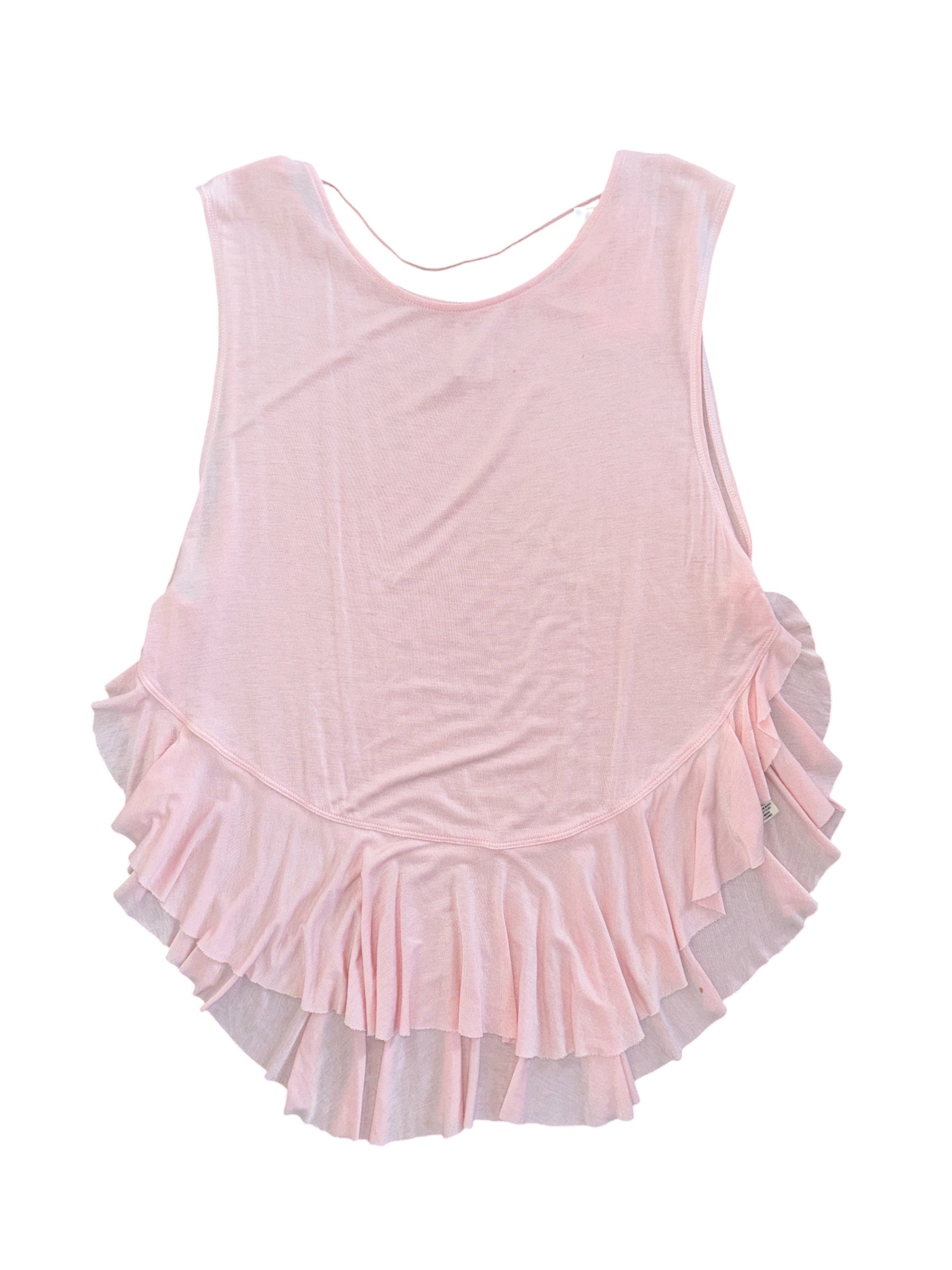 pink free people soft ruffle tank, s