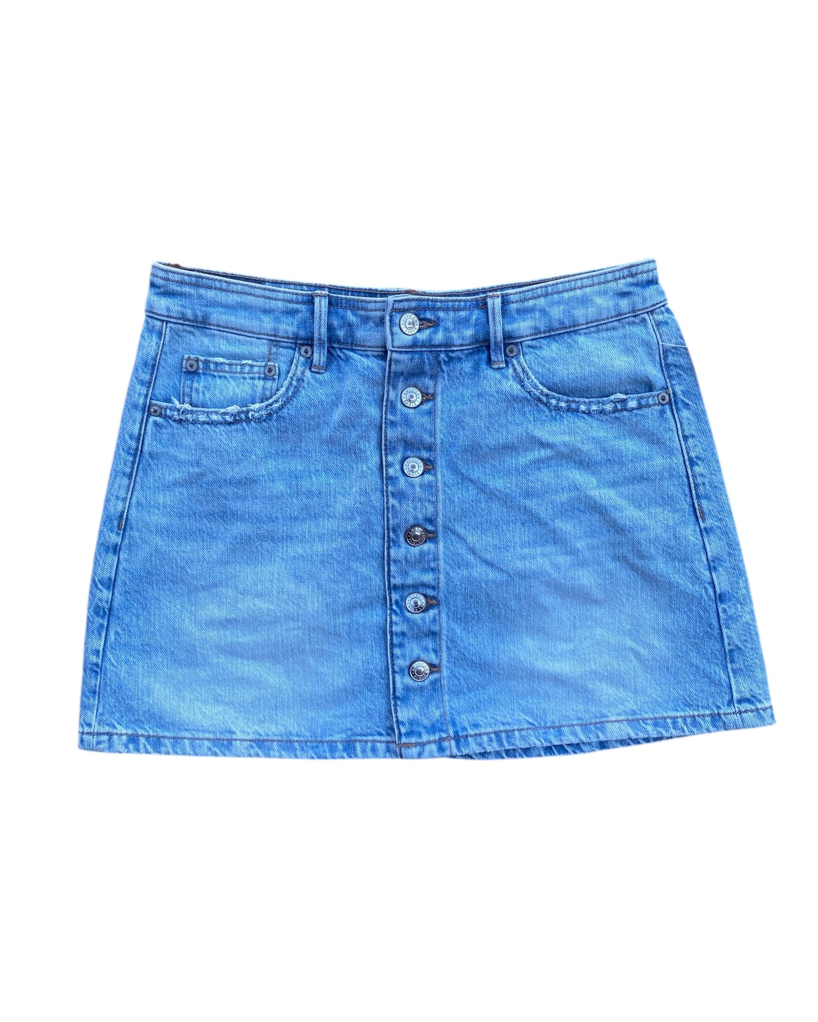 blue american eagle gore denim skirt, 8