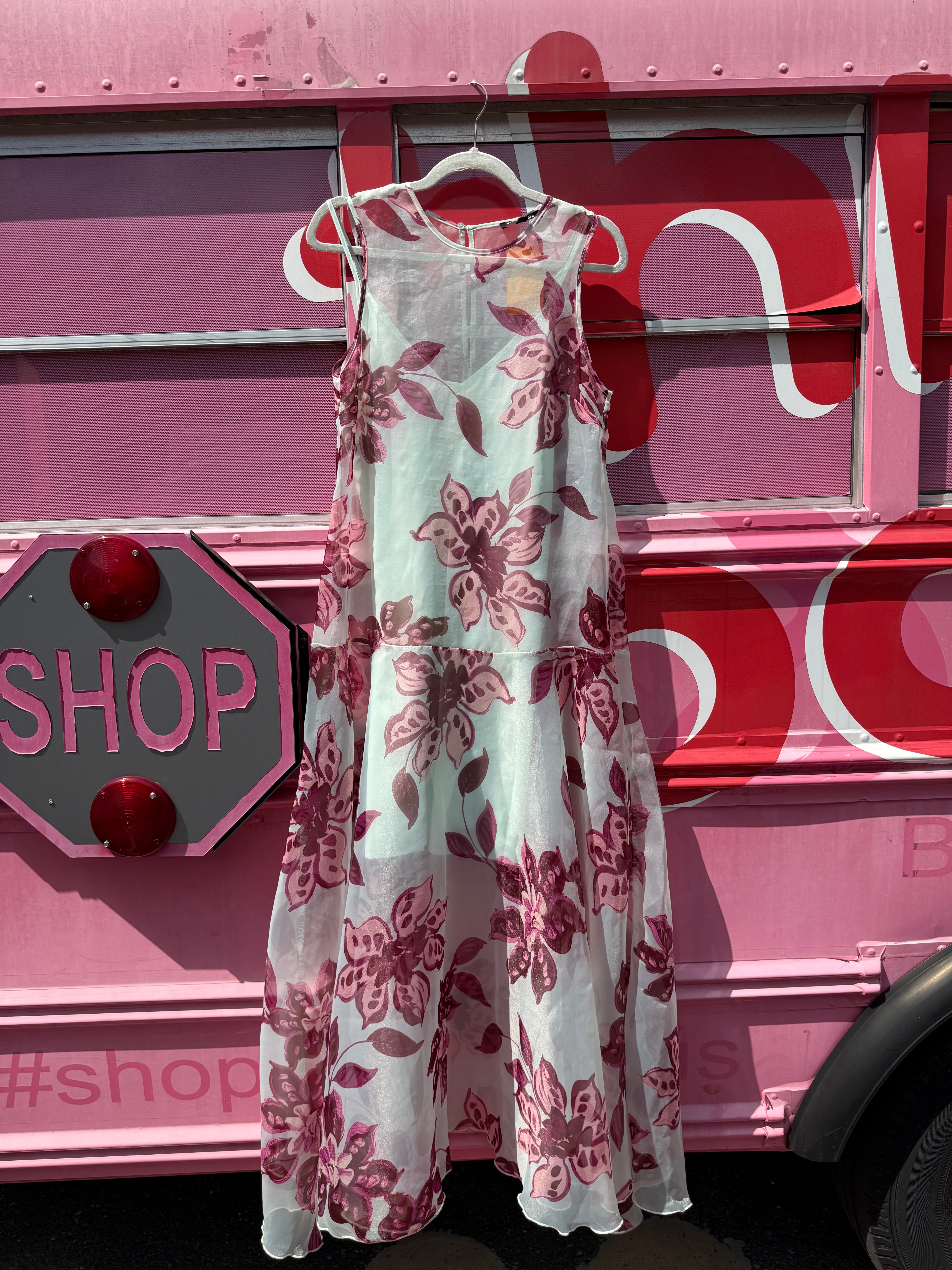 Mint mauve Steve madden Stunnnnning overlay floral dress, S