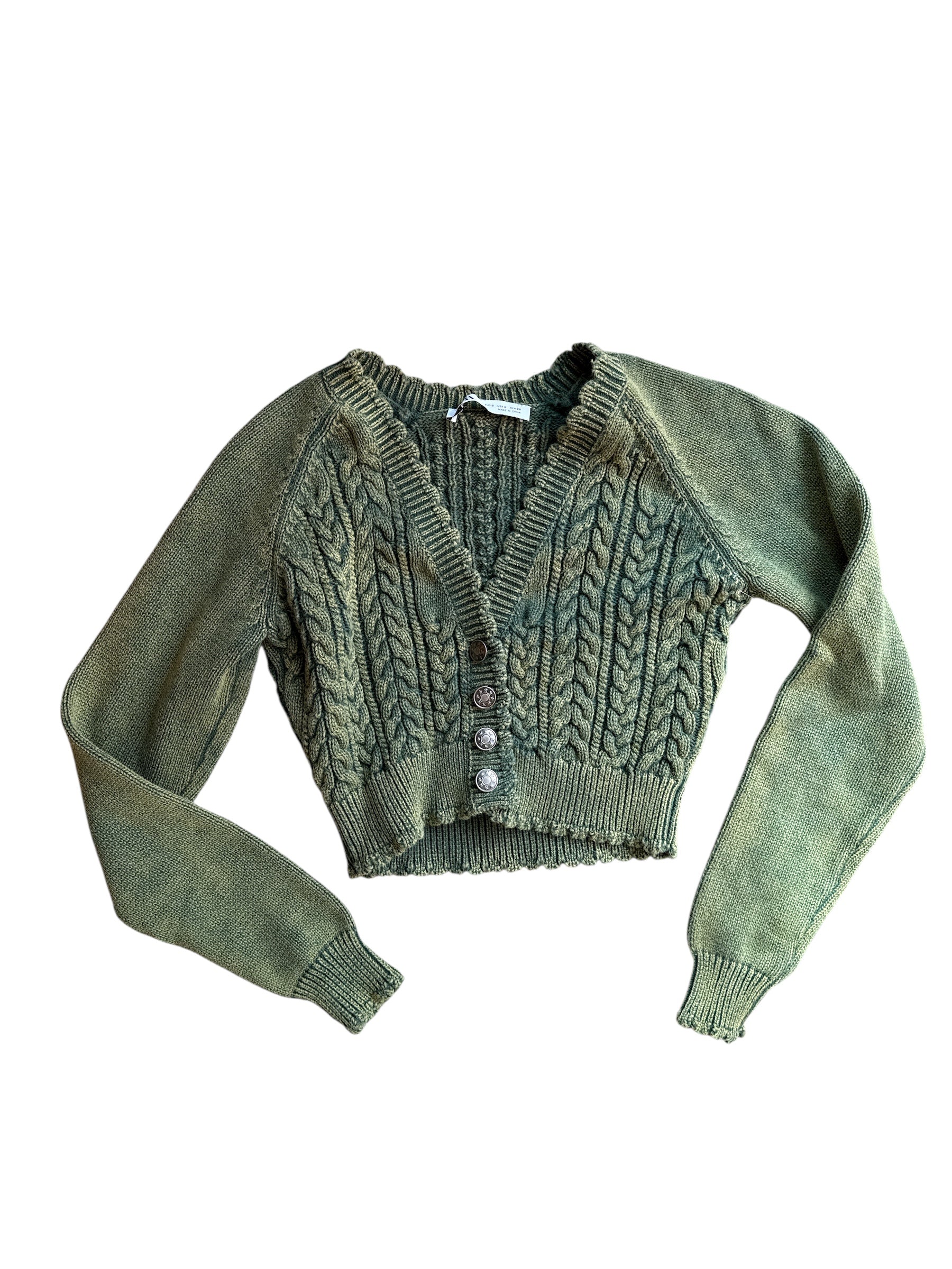 GREEN zara cropped cardigan, s