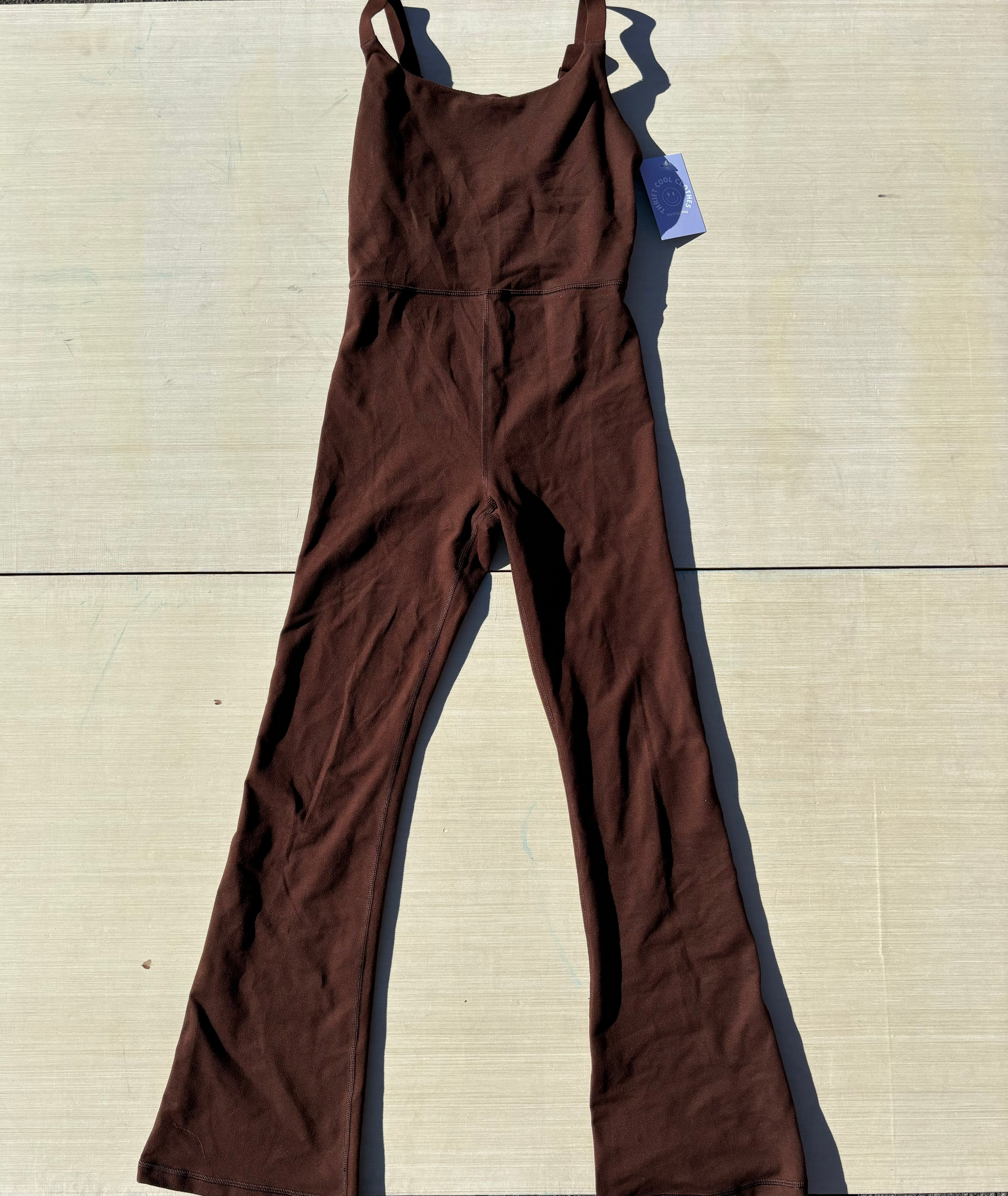 brown aerie workout jumpsuit, xs