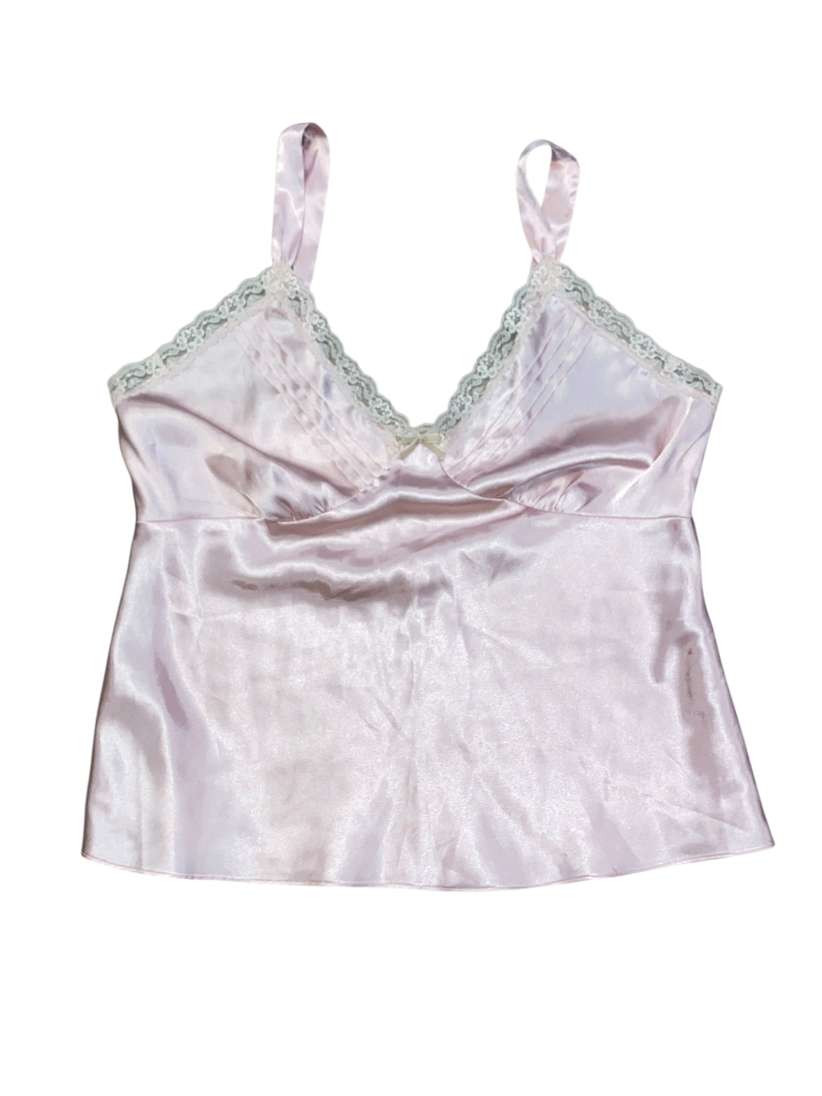 pink california dynasty satin lace trim slip tank, L