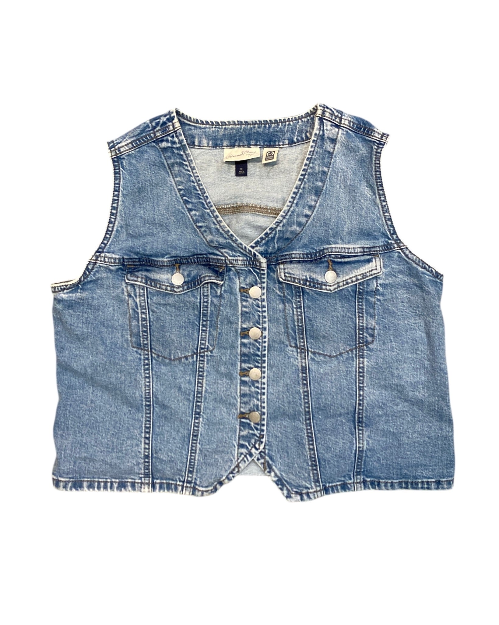 blue universal thread denim vest, xl