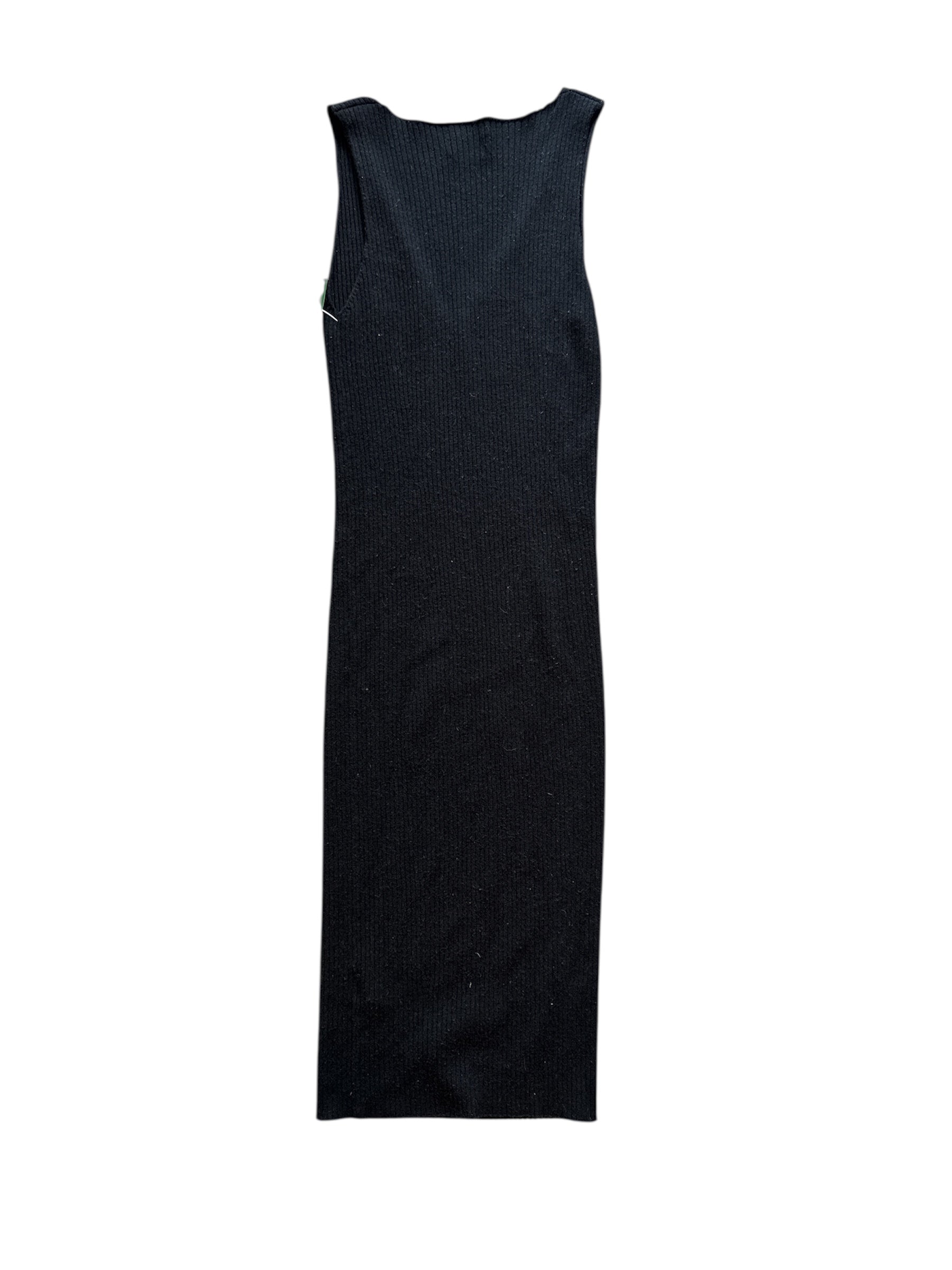 black wilfred ribbed v neck long dress, s