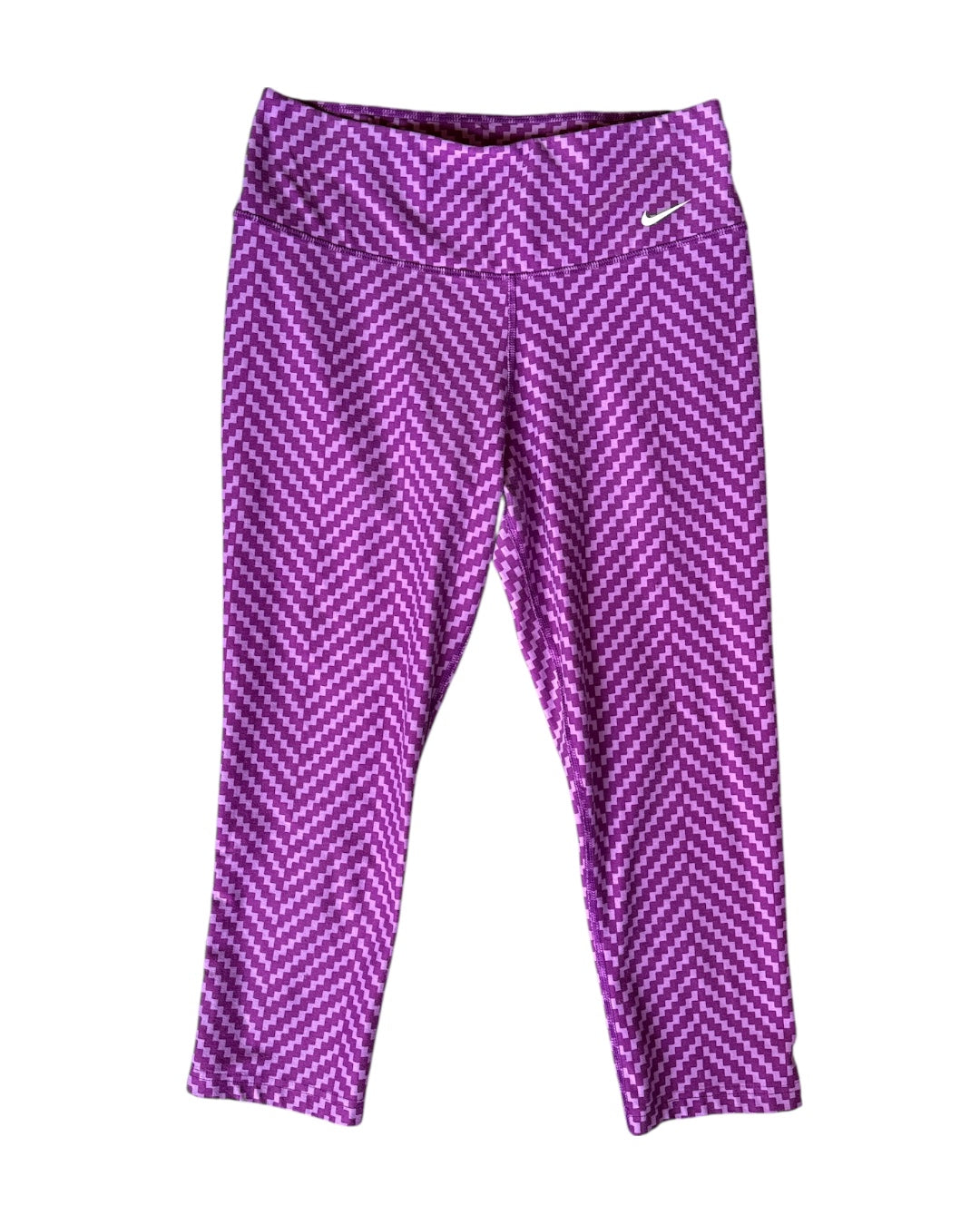 magenta nike chevron athletic leggings, s