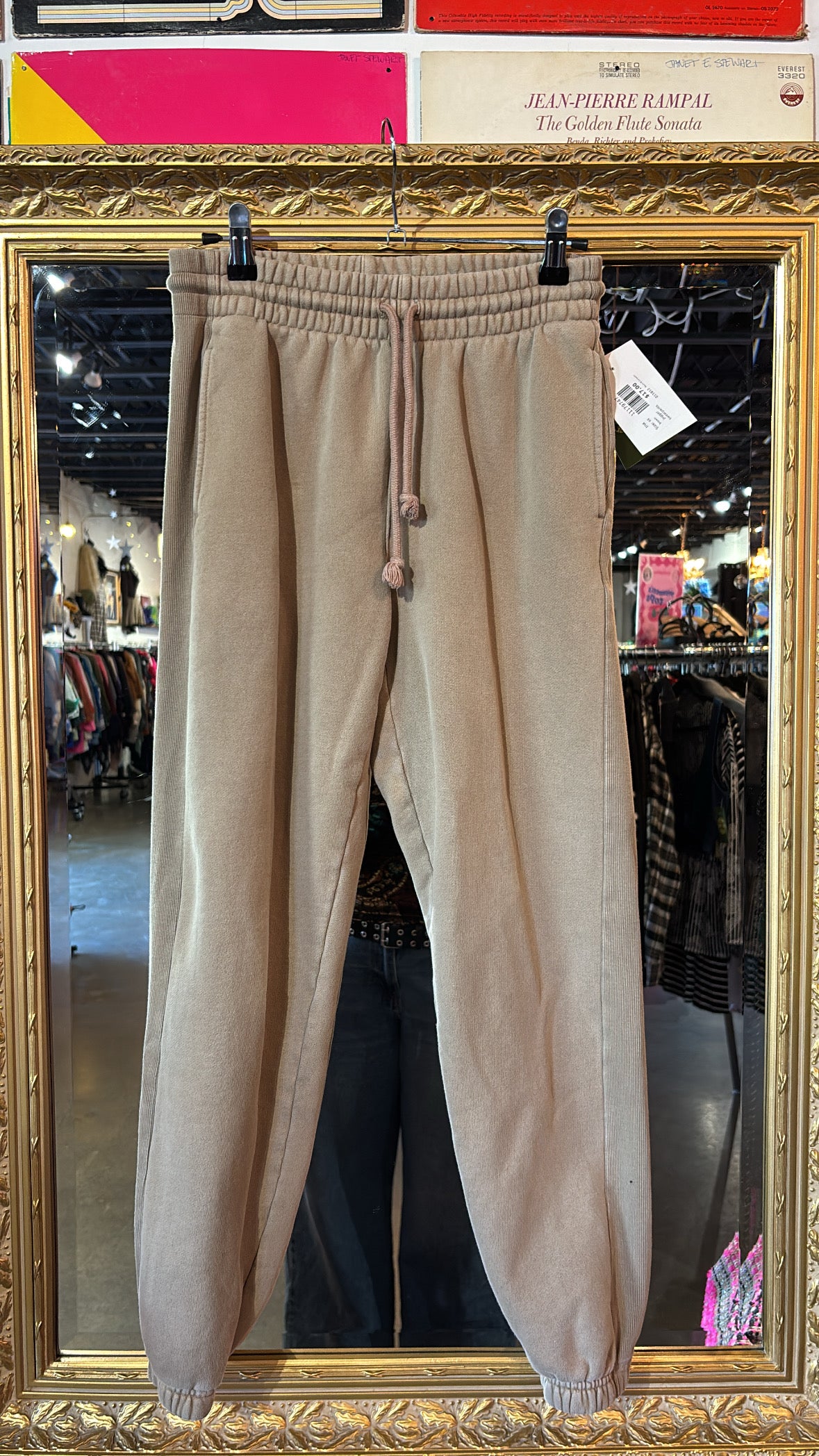 brown tna jogger sweatpants, xs