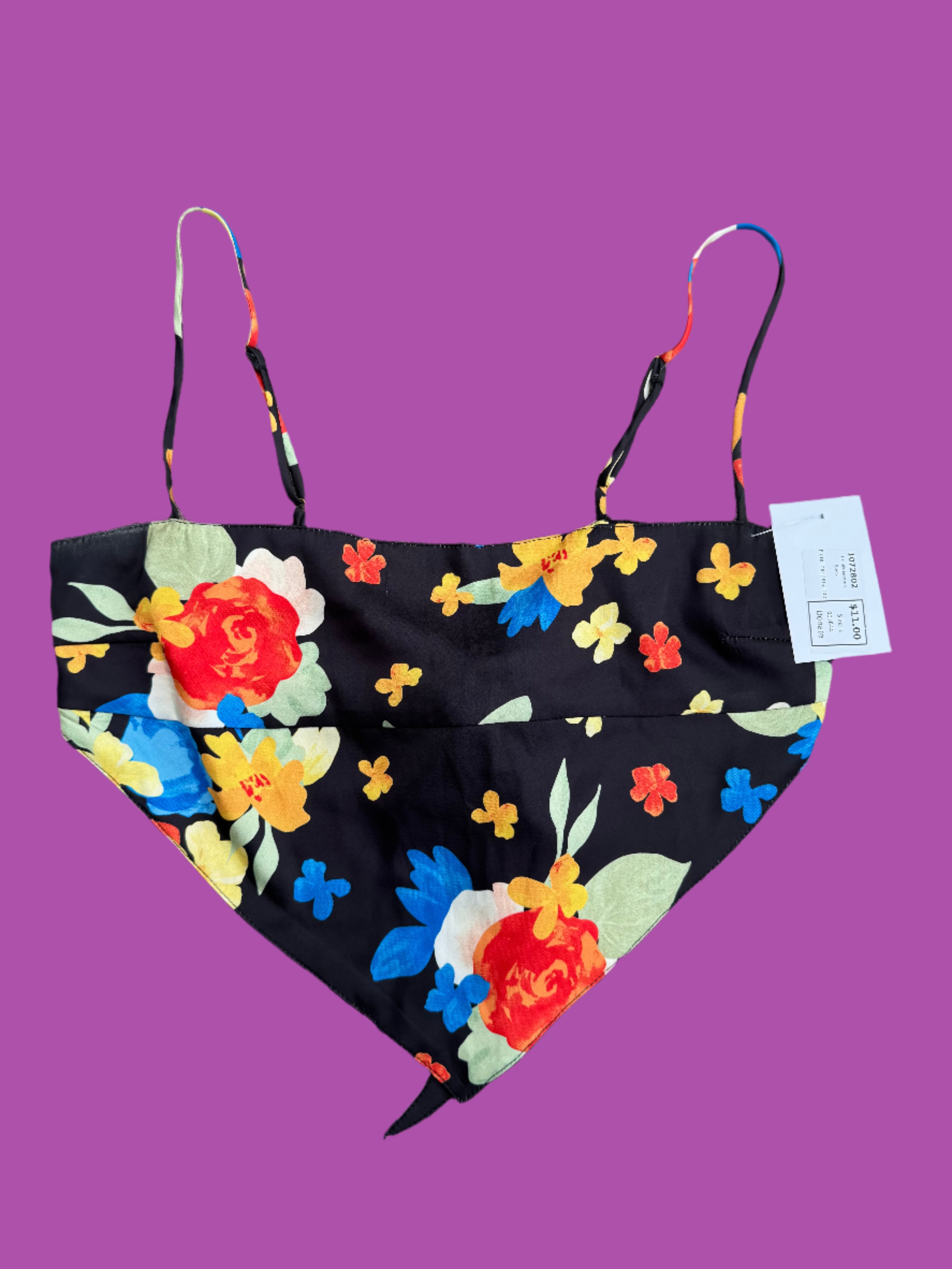 Black Danielle bernstein Floral bandana top, L