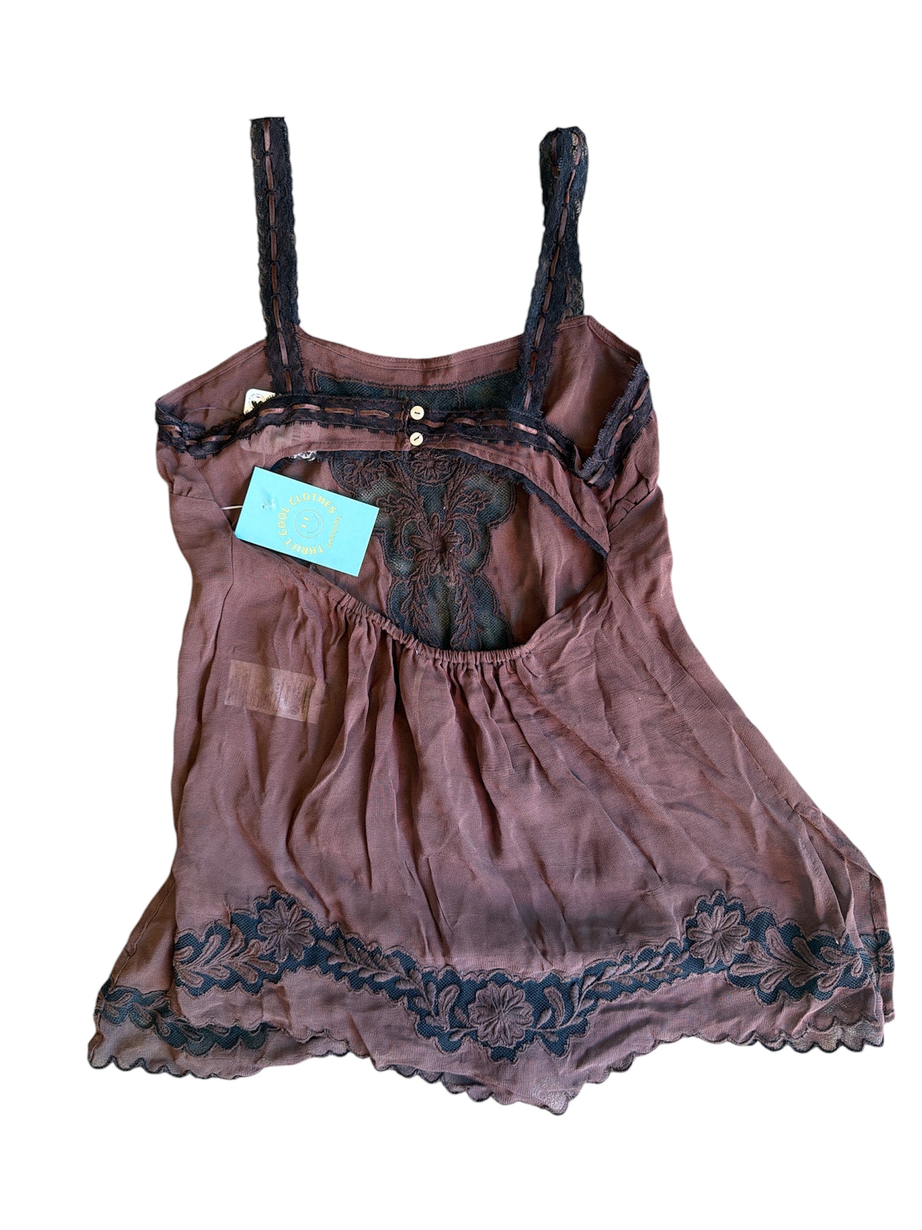 brown black free people Lacey slip, xs