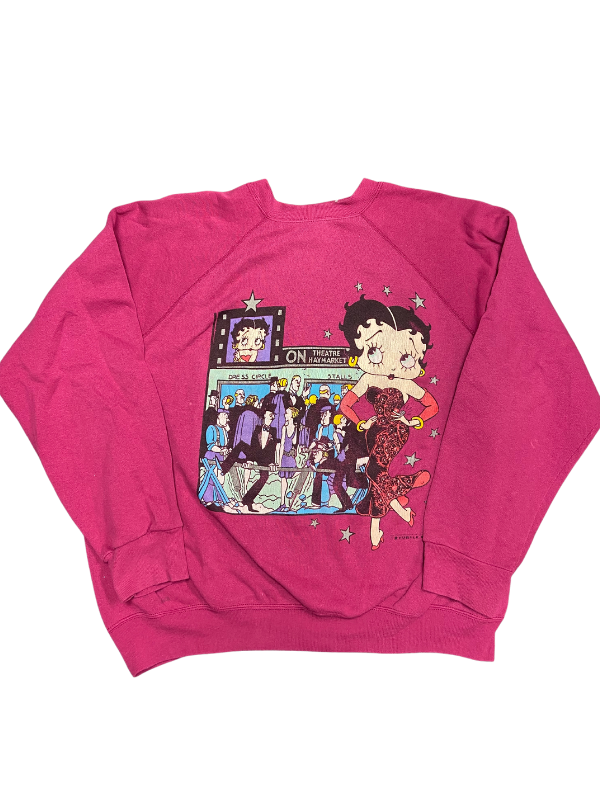 magenta Tultex vtg Betty Boop crewneck, XL