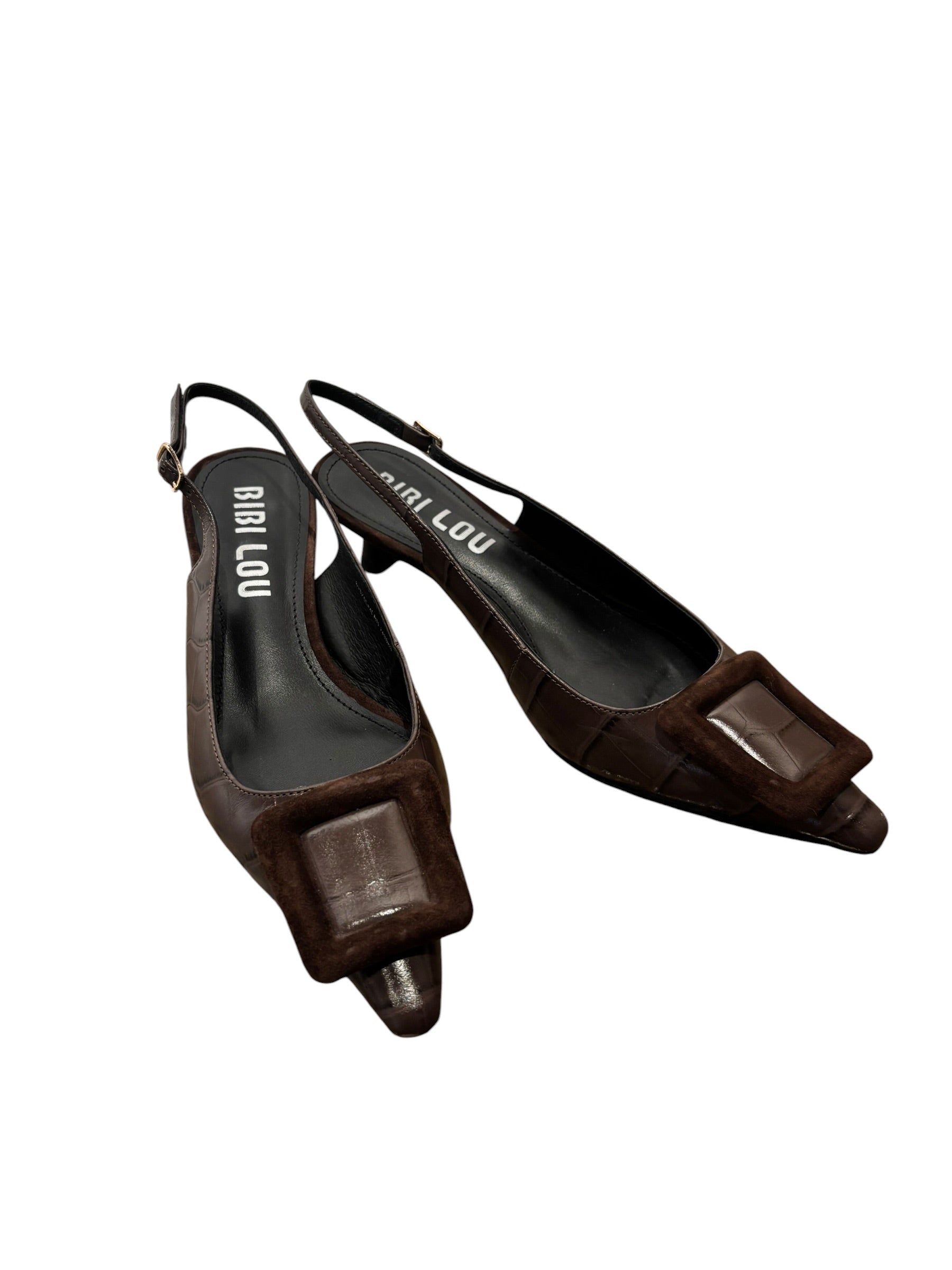 Brown Bibi lou Croc kitten heels, 39