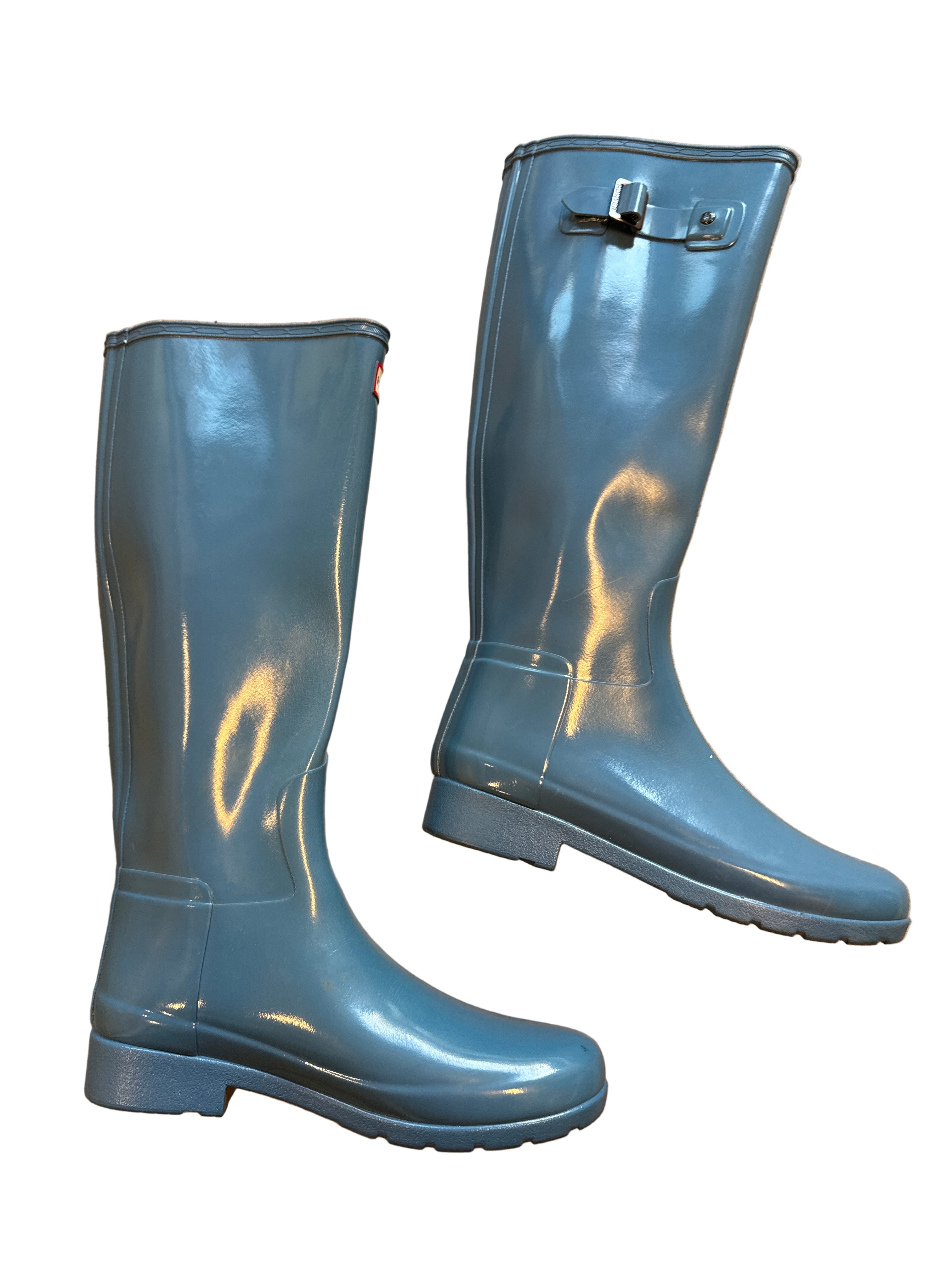 blue Hunter tall rain boots, 7 1/2