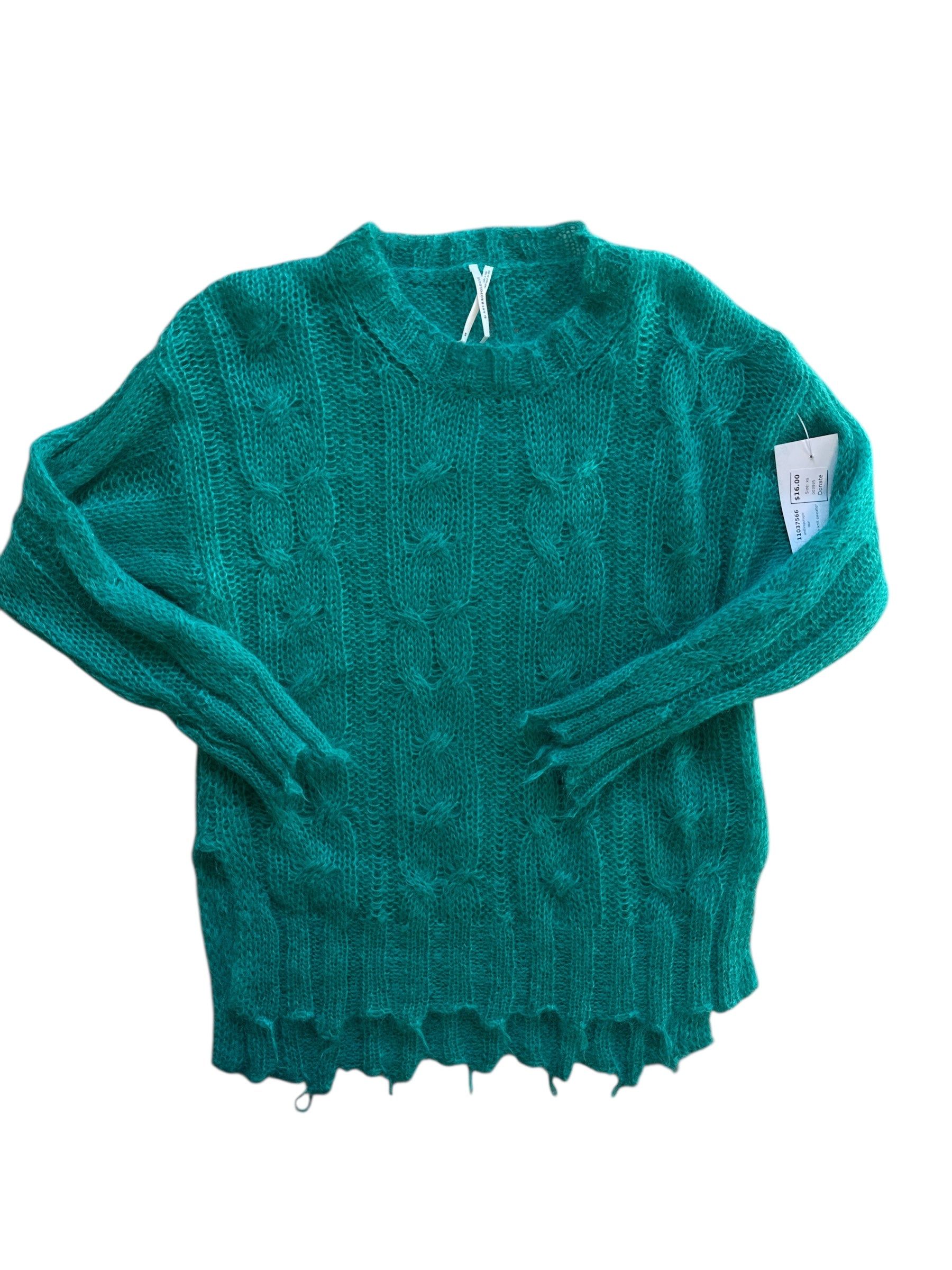 teal anthropologie loose knit sweater, xs