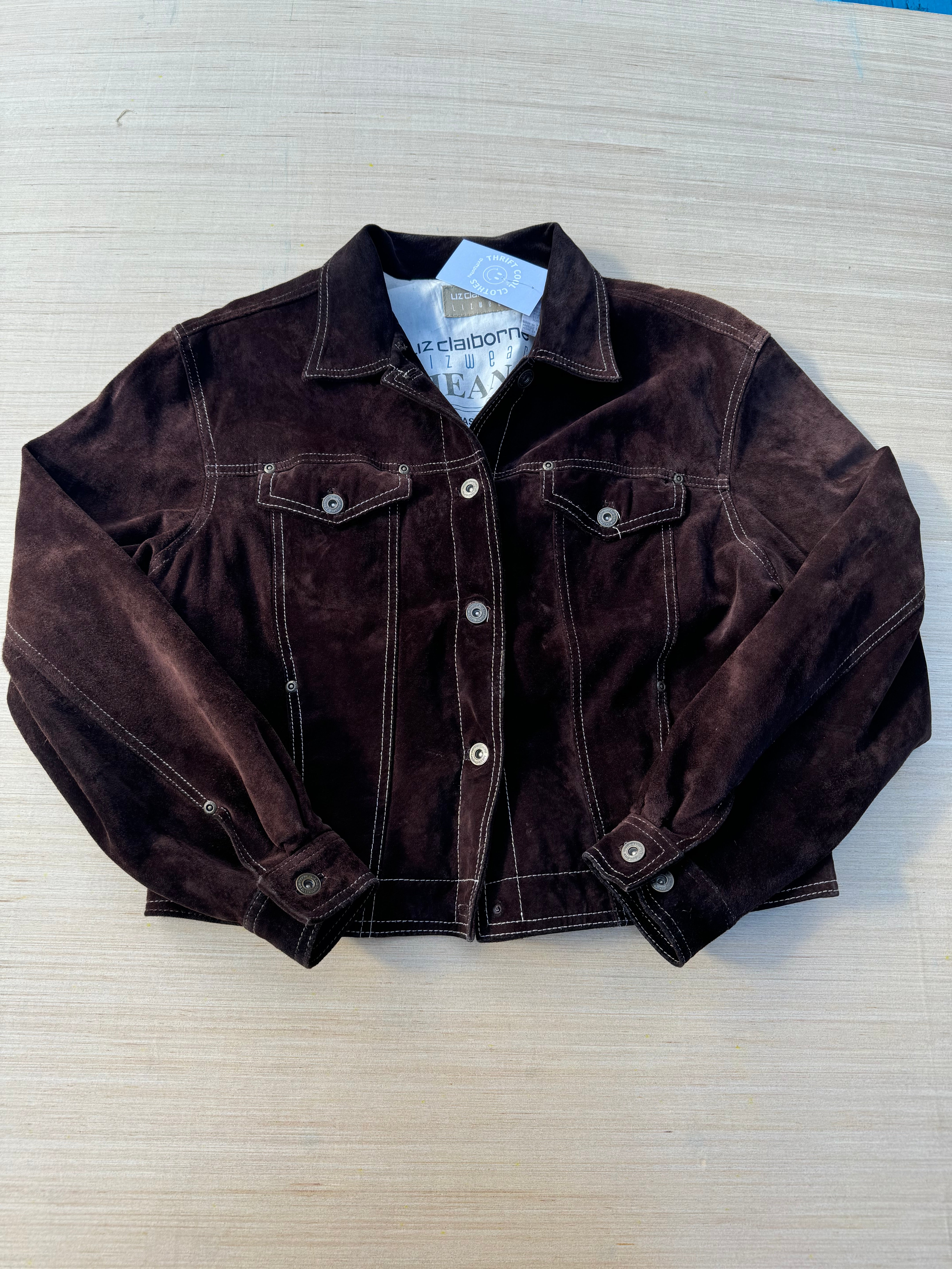 brown Liz Claiborne 100% suede jacket, M (read description!)