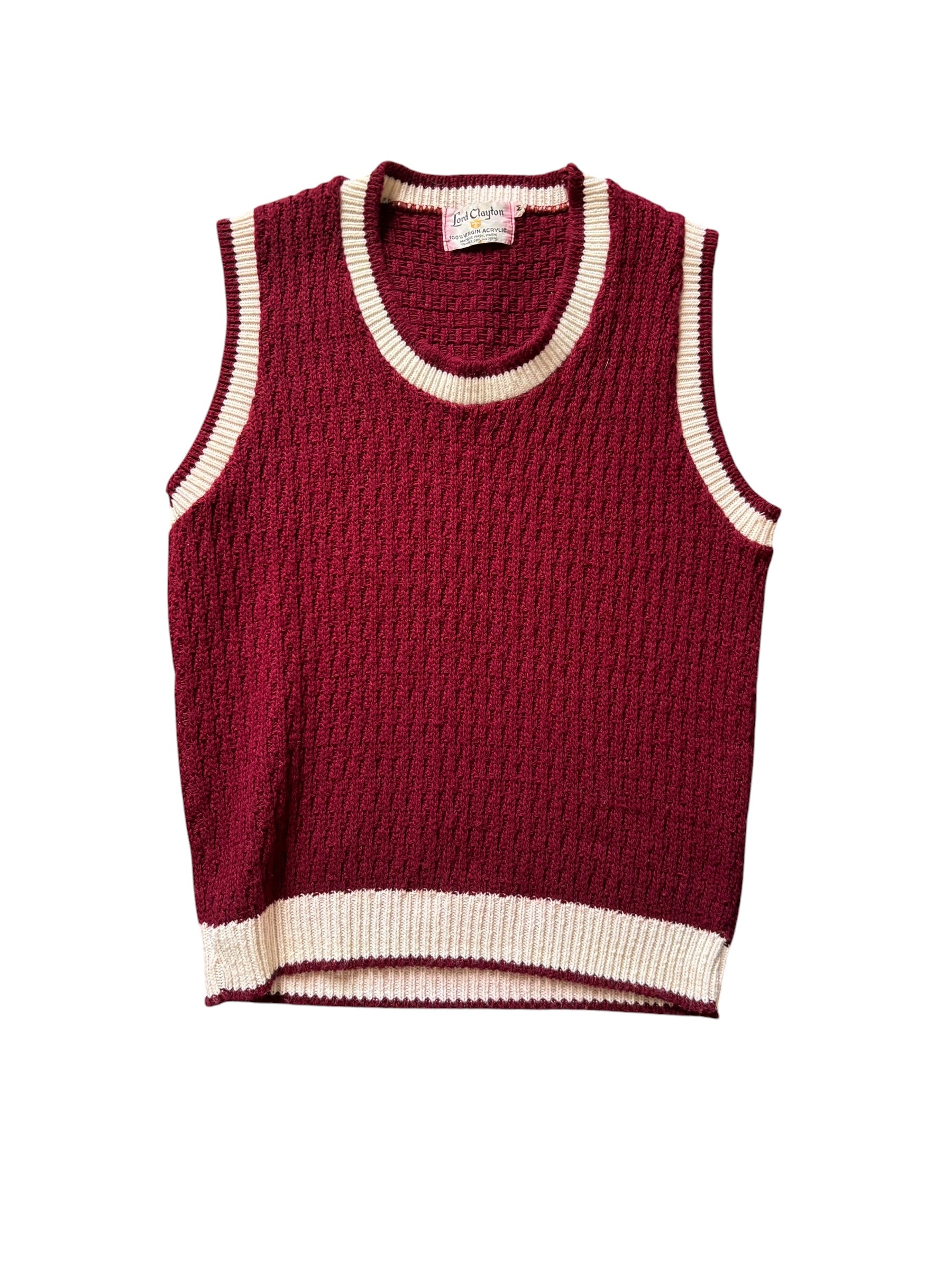 red white lord clayton two tone sweater vest, m