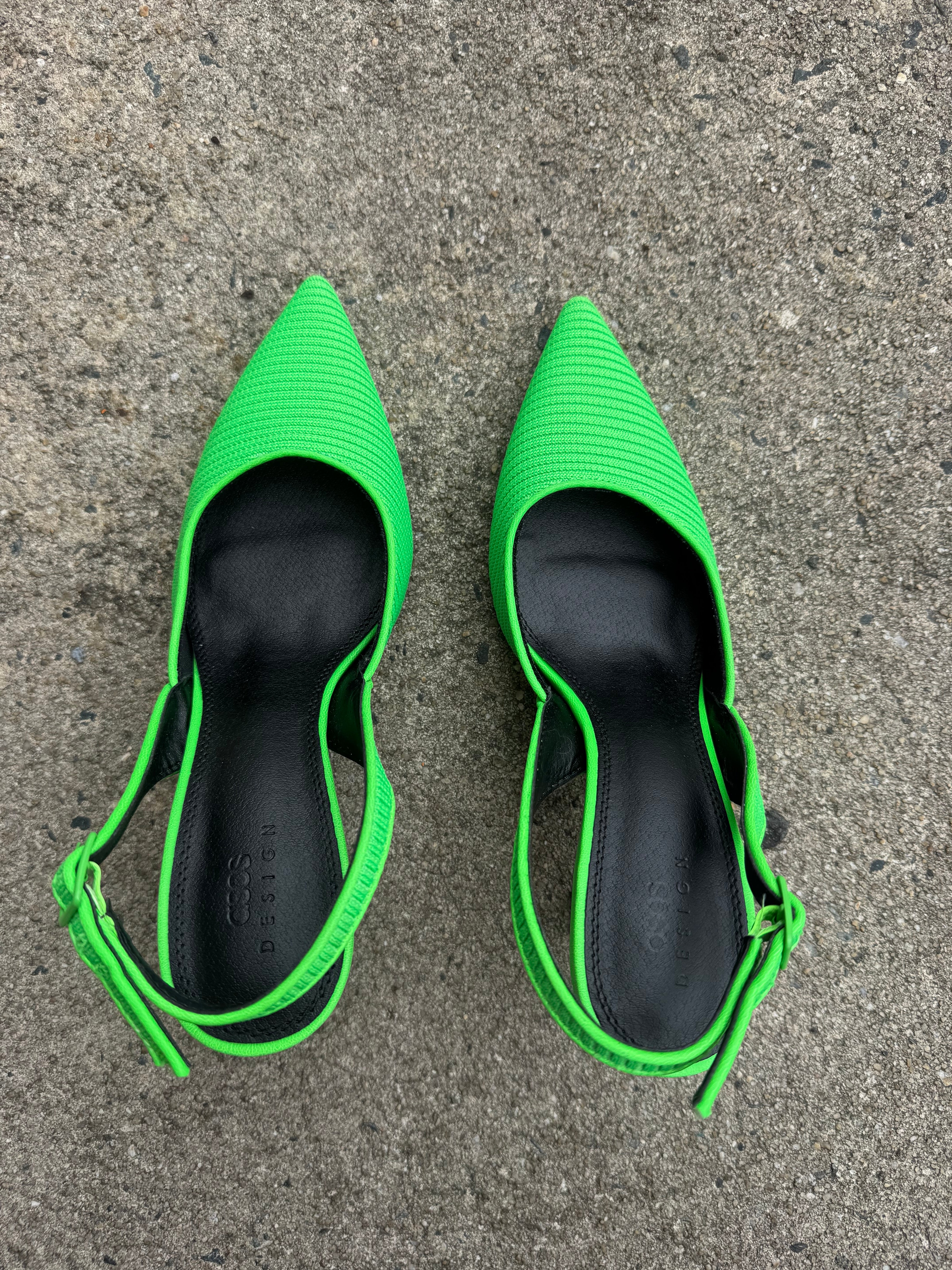 Green Asos Knit pointed heels, 8