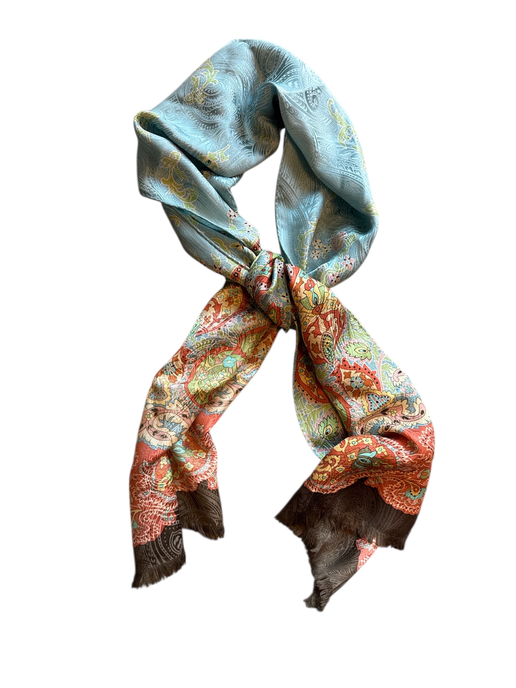 Paisley scarf w fringe