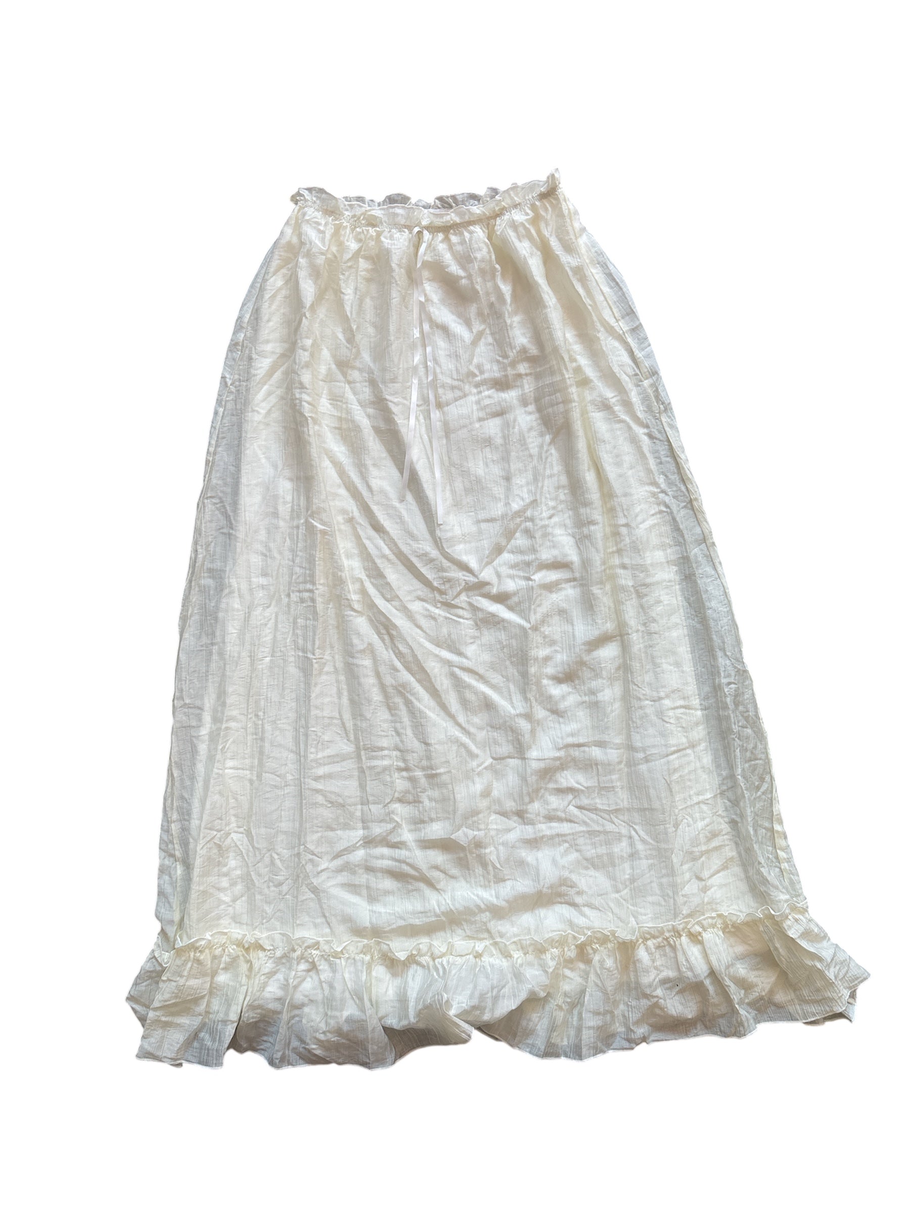 pale yellow  lined maxi skirt, M/L