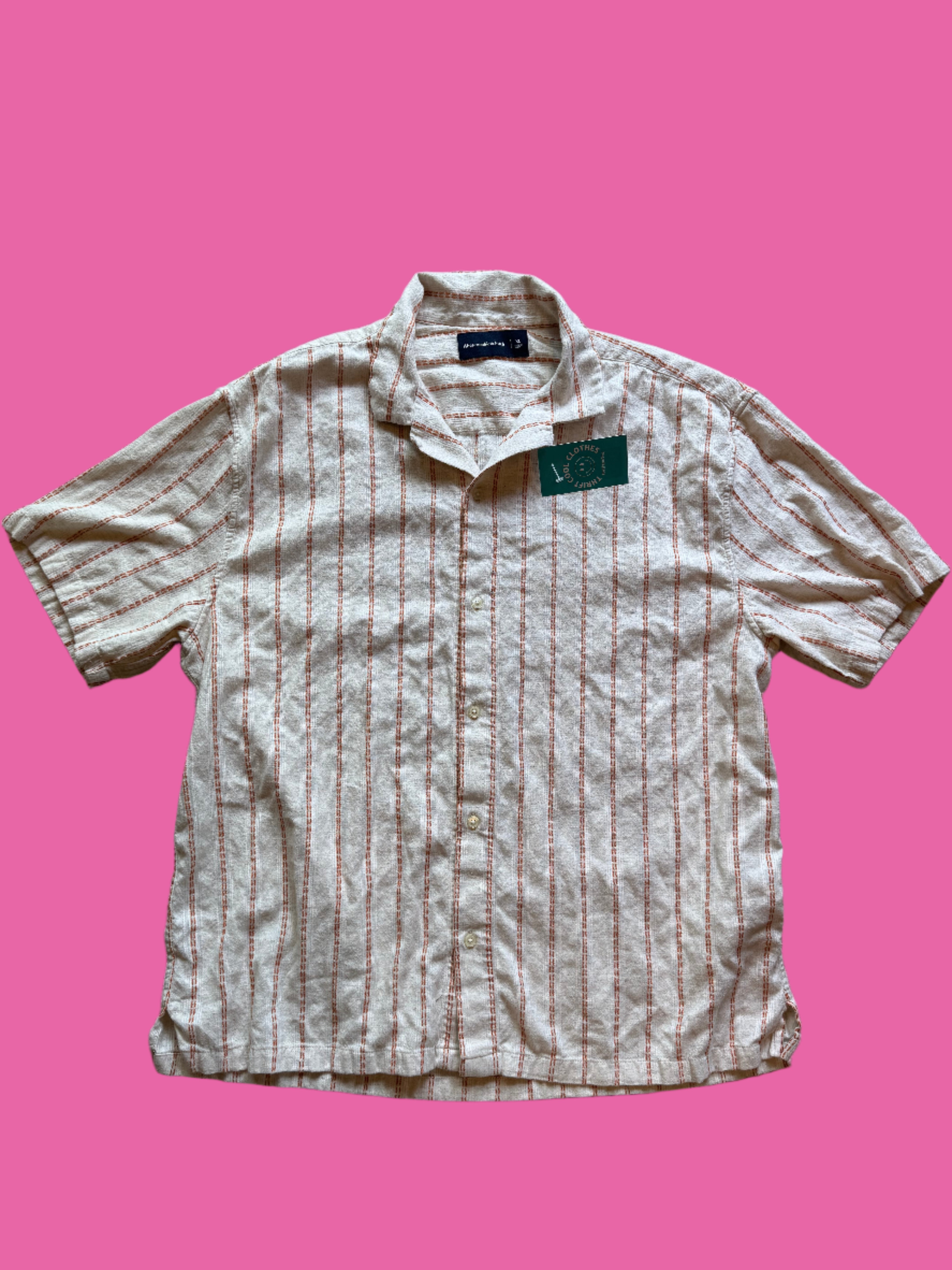Cream orange Madewell Ss button down, XL