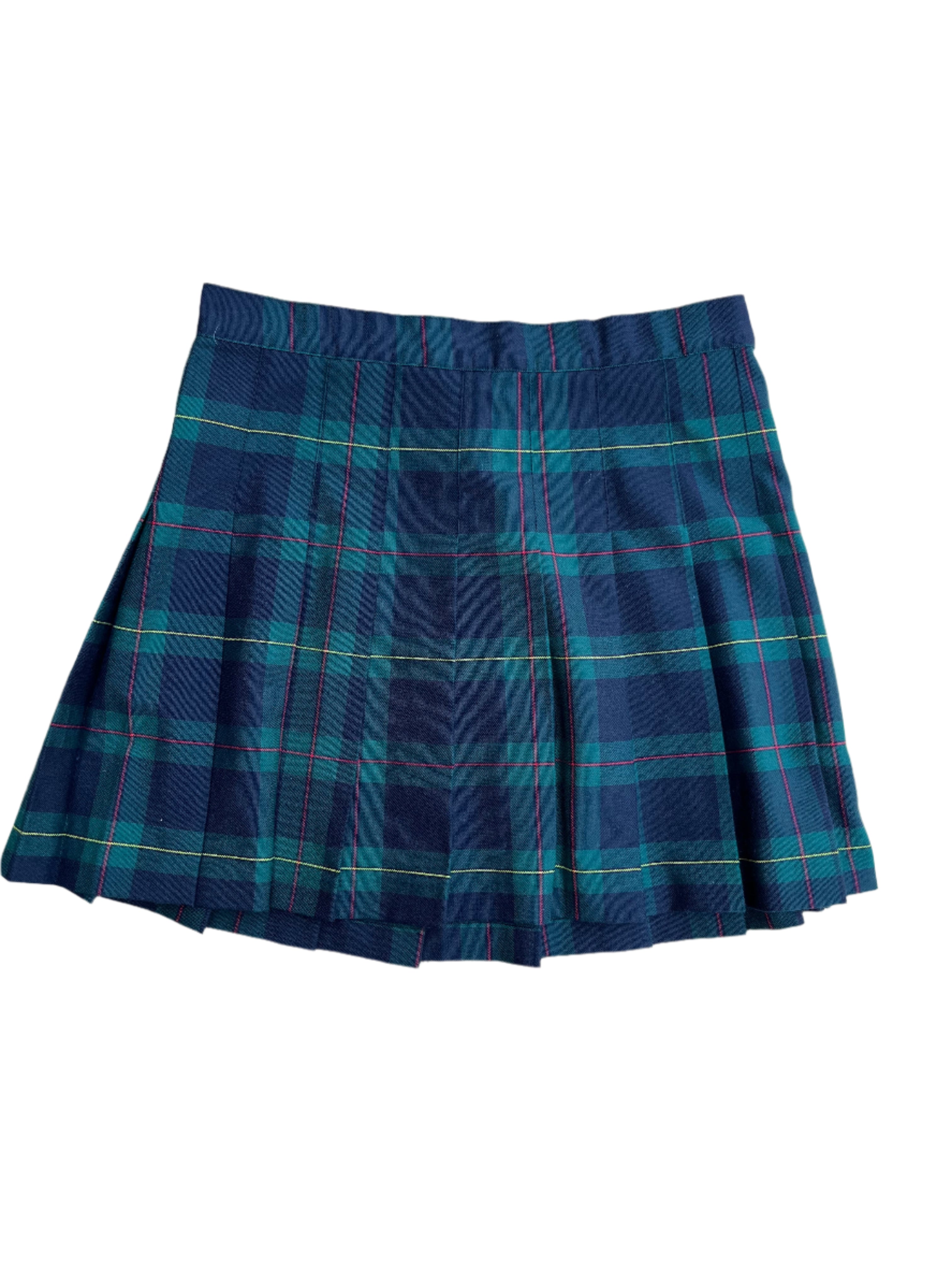 Green American apparel Plaid pleated mini skirt, M