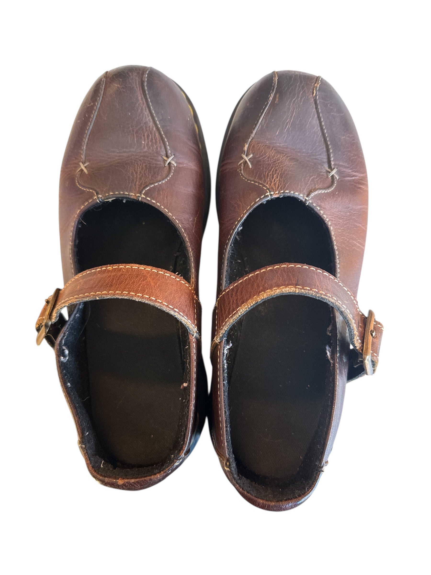 brown dr martens leather cutie mary janes, 9