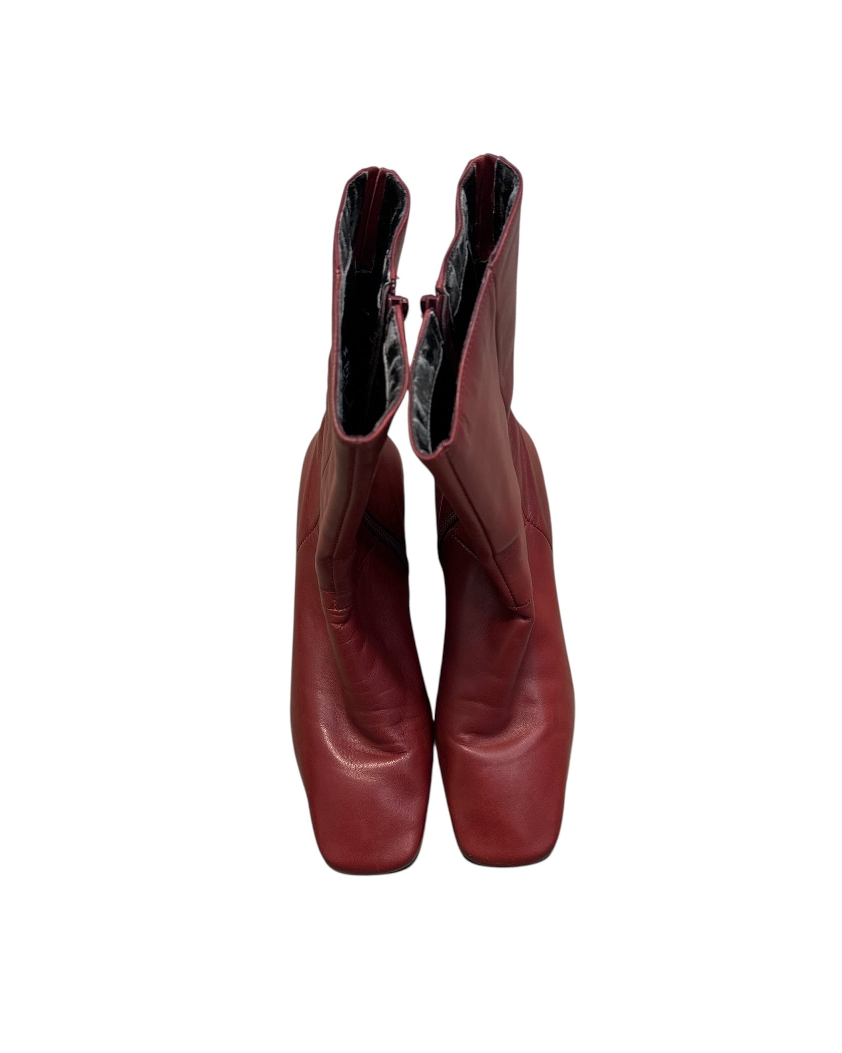 red easy spirit leather boots, 7.5