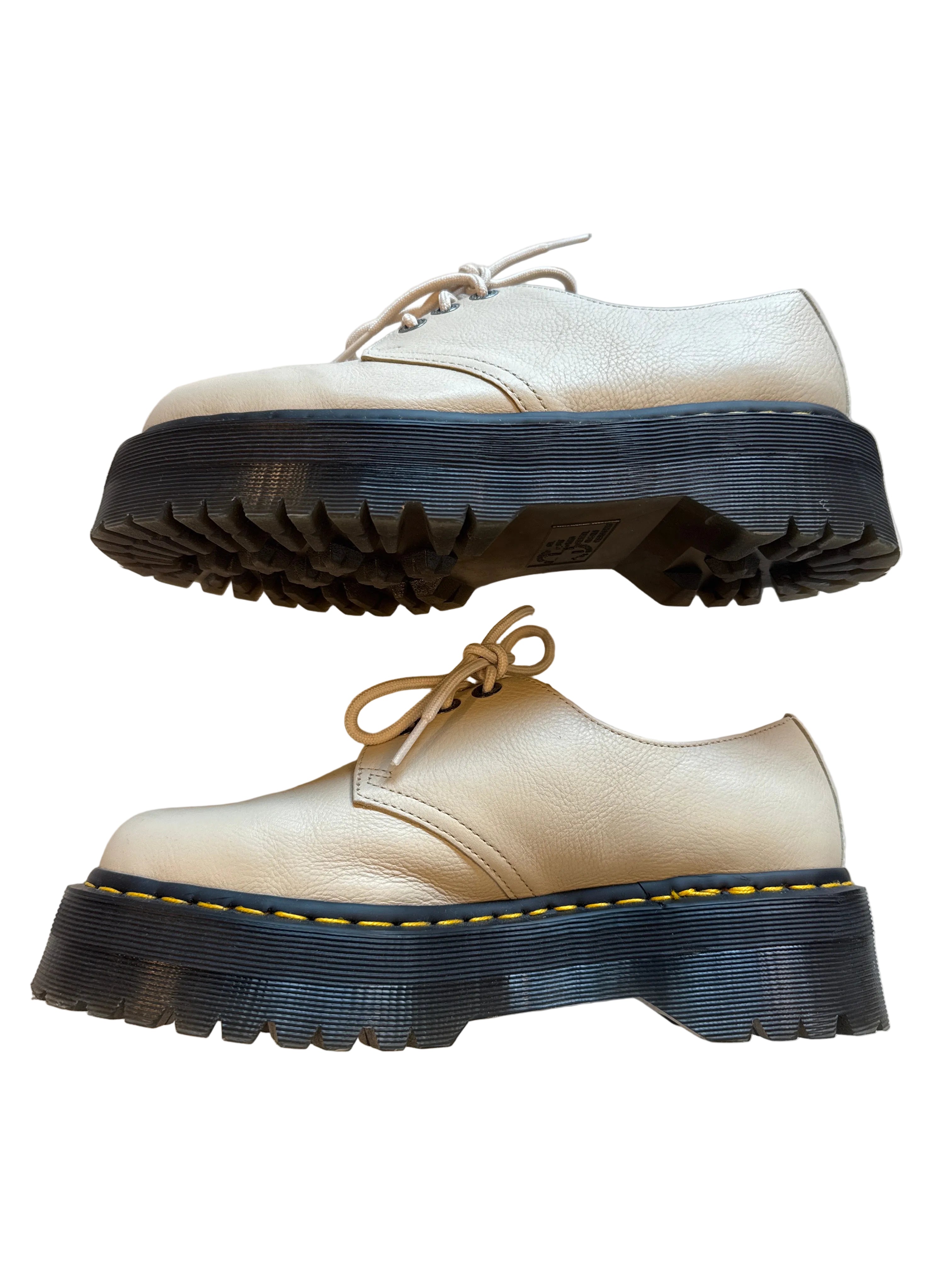 Beige Dr Marten Platform oxfords, 10 womens