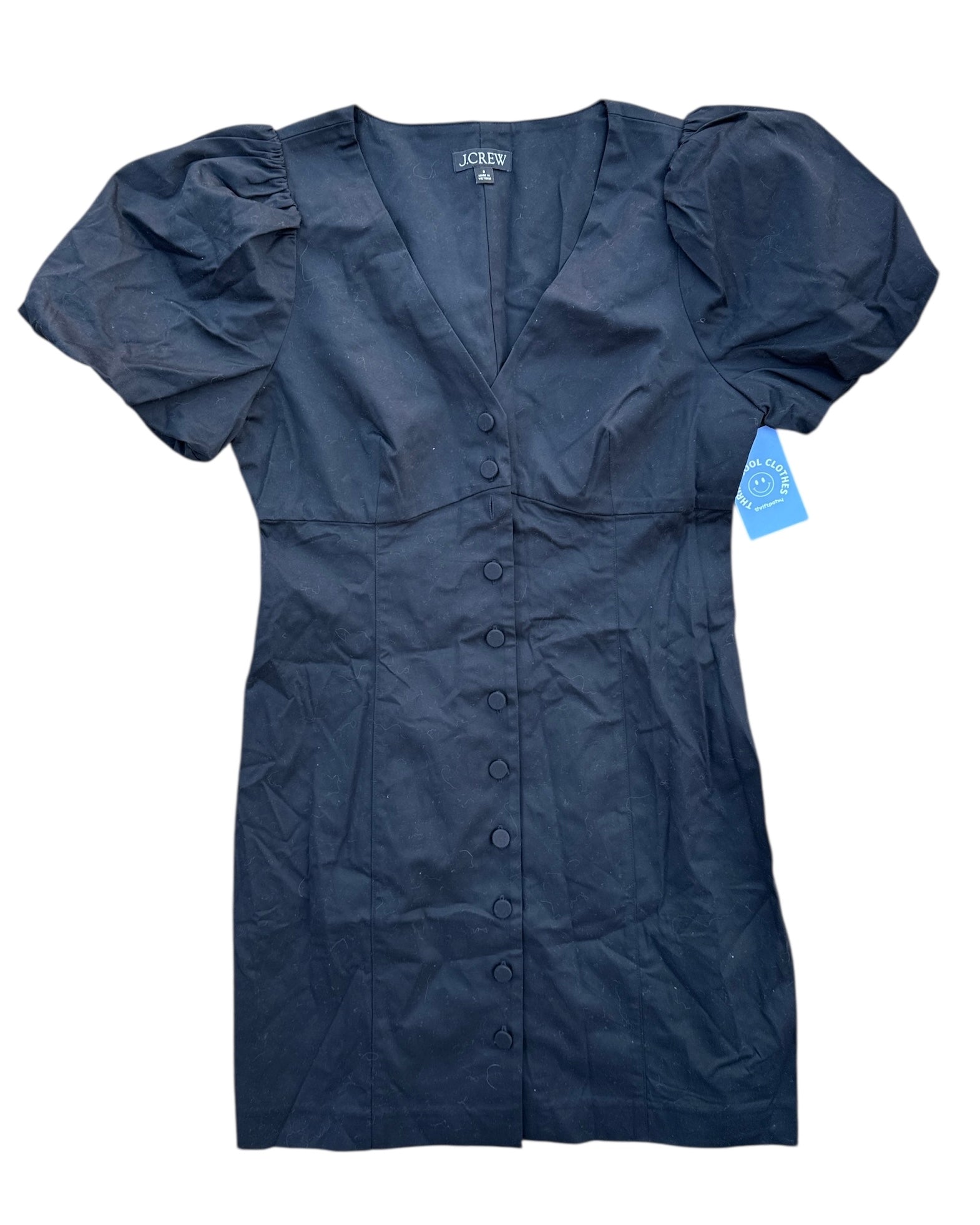 black j.crew puff sleeve button down dress, 8