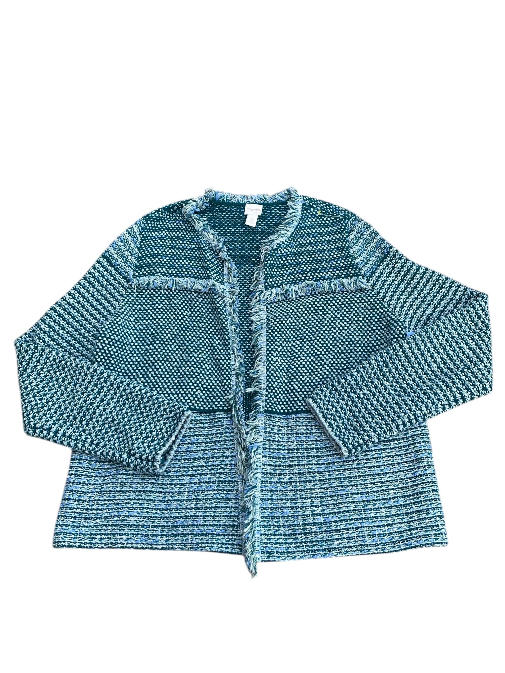 green Chico cardi with fringe, 2