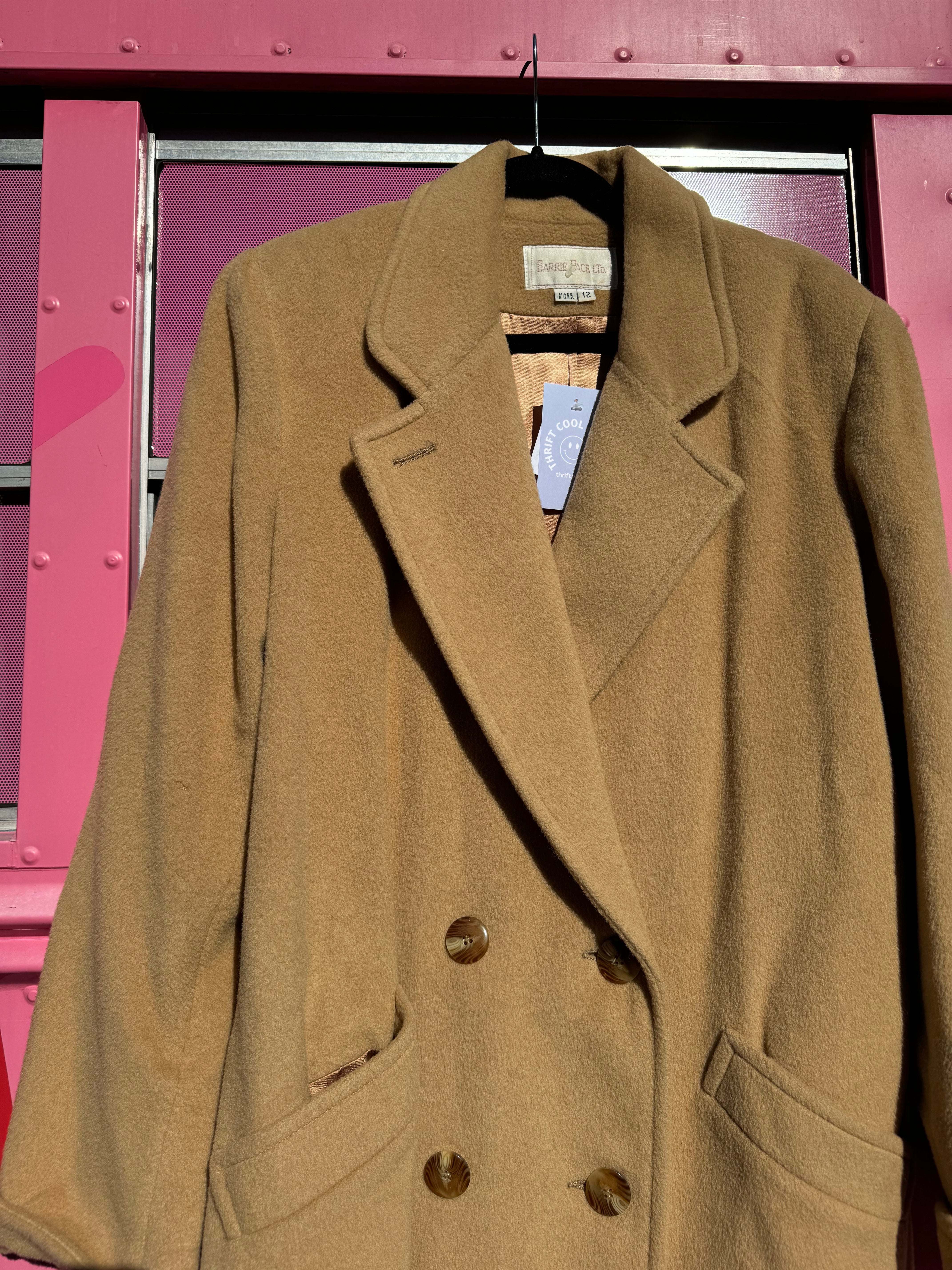 brown barrie pace long wool coat, 12