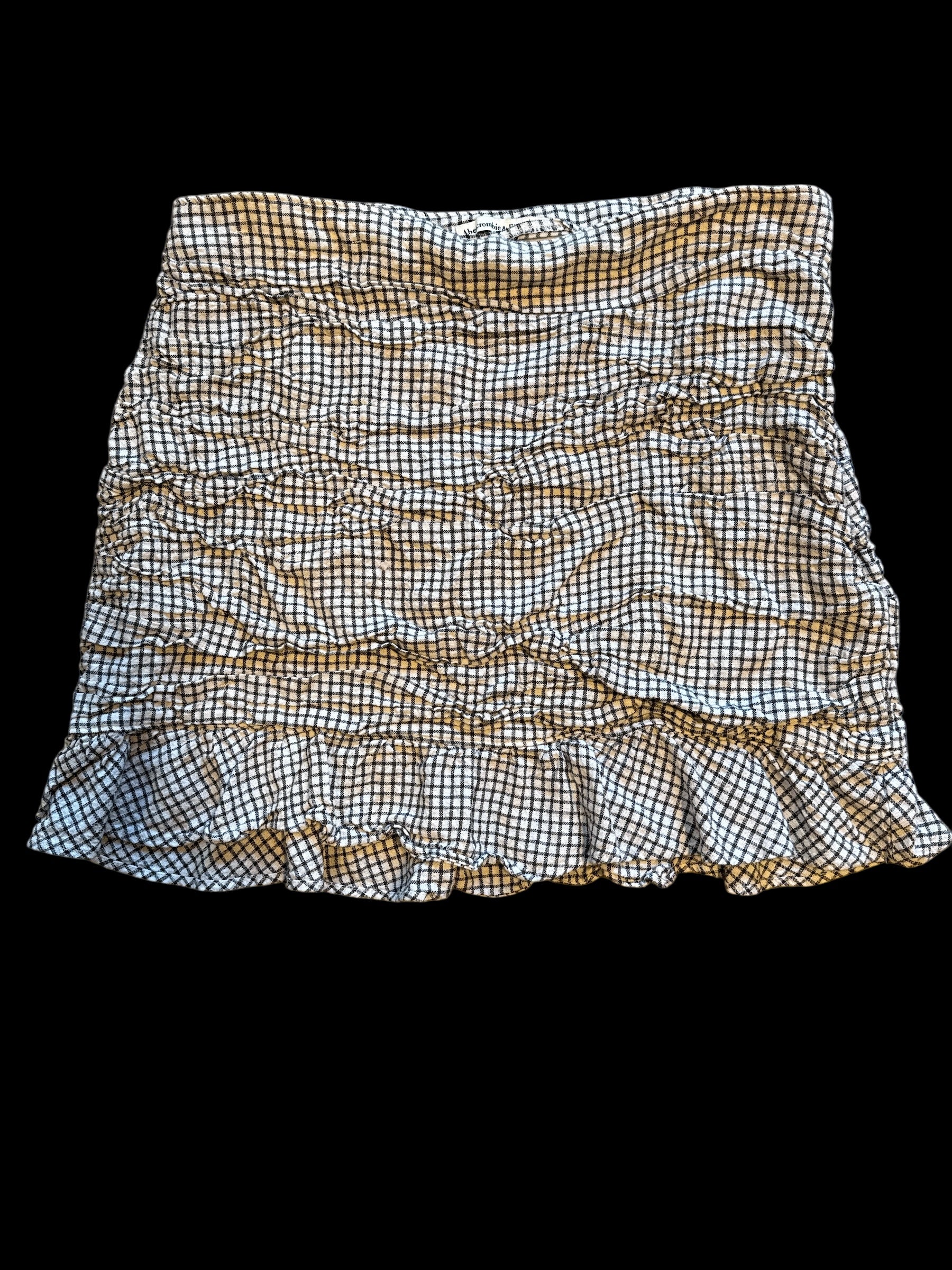 White gray Abercrombie Gingham skirt, Xl