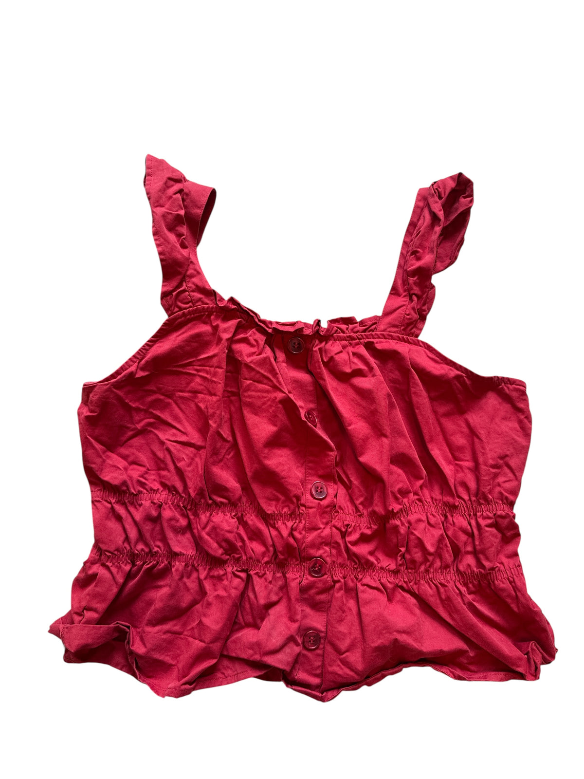 Red Coco & shay Square neck peplum button tank, 2x