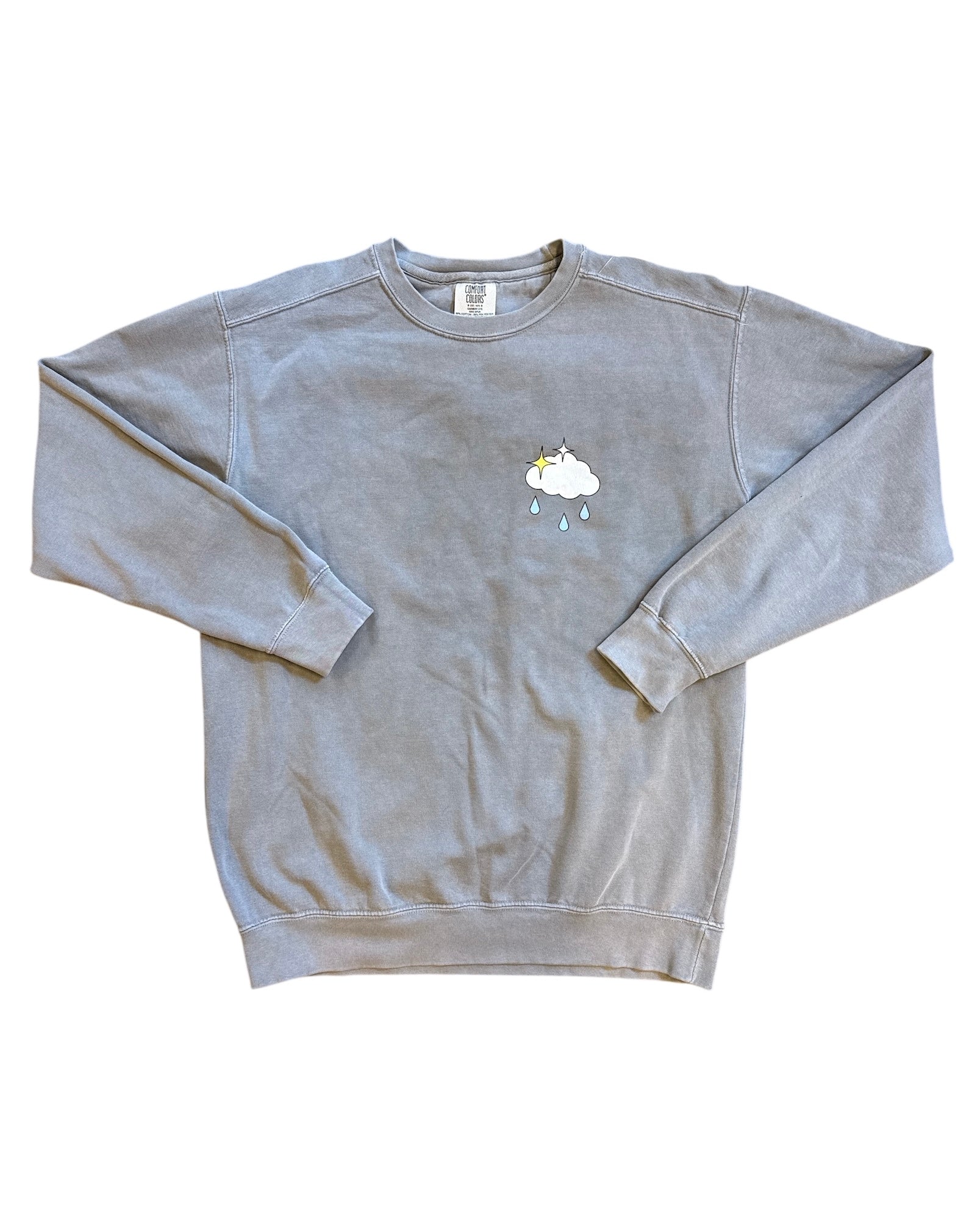 grey comfort colors crying but in a cool way crew, s