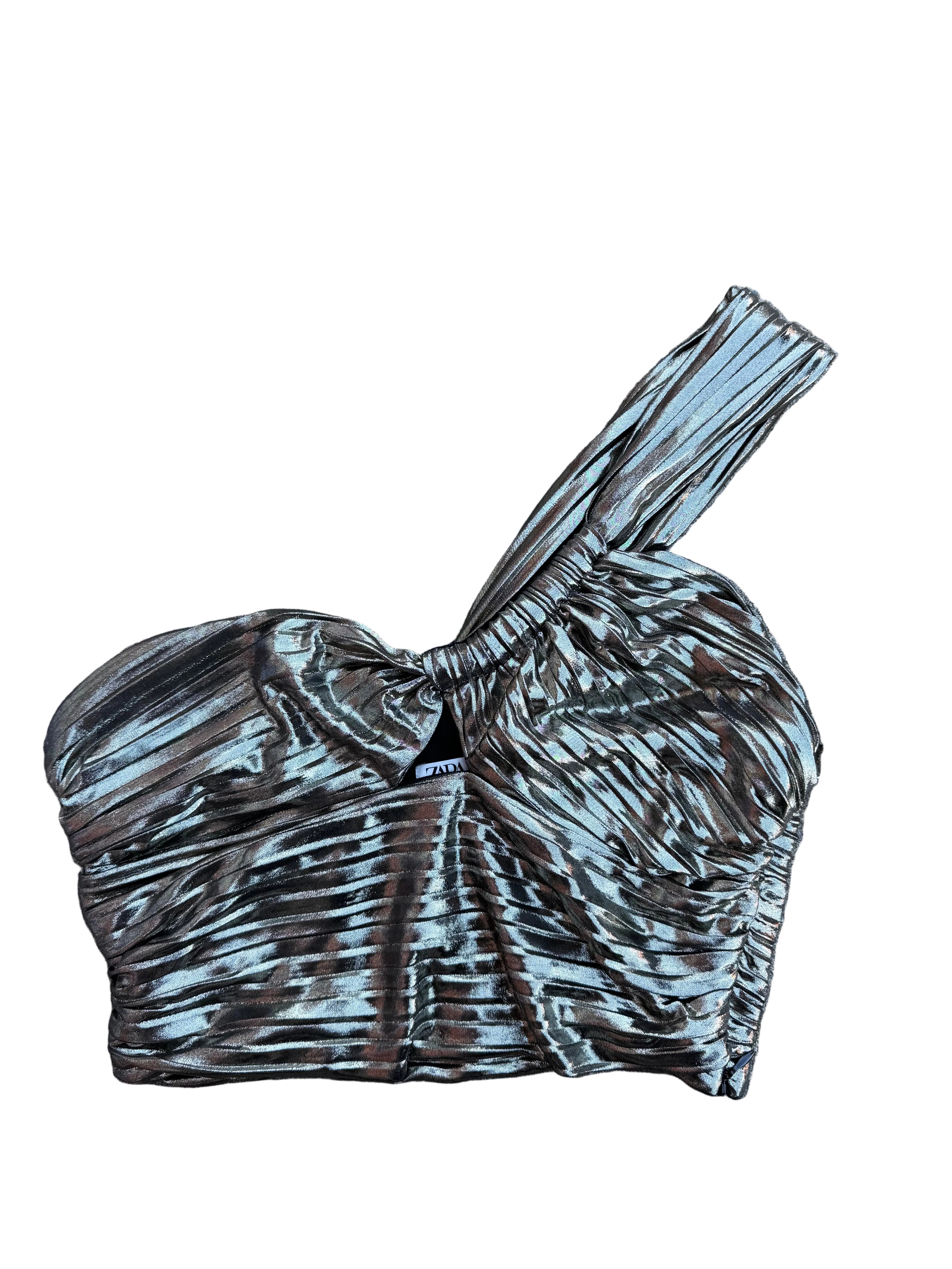 gold Zara shiny crop top, small