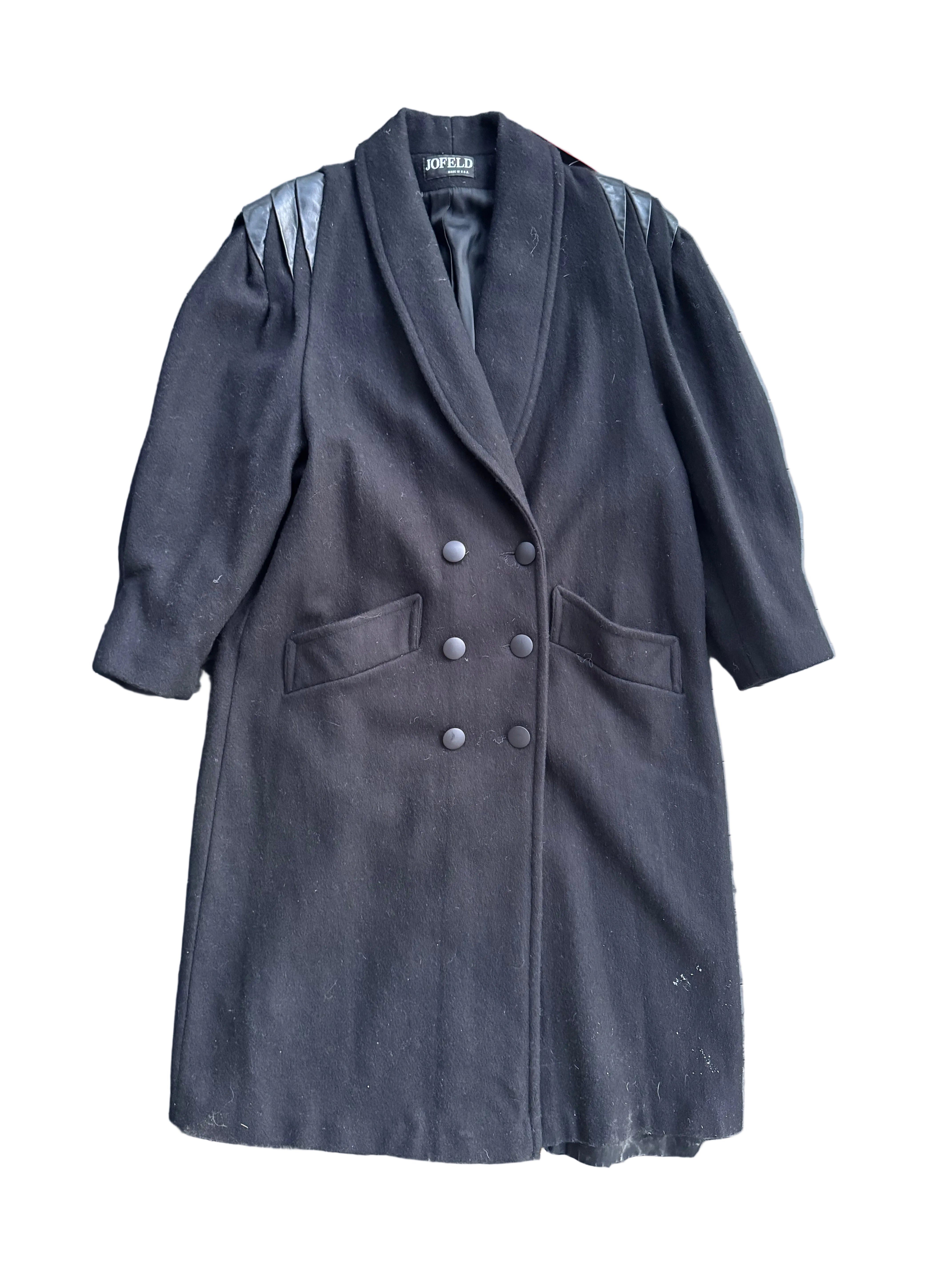 black joffeld long vtg trench coat, m