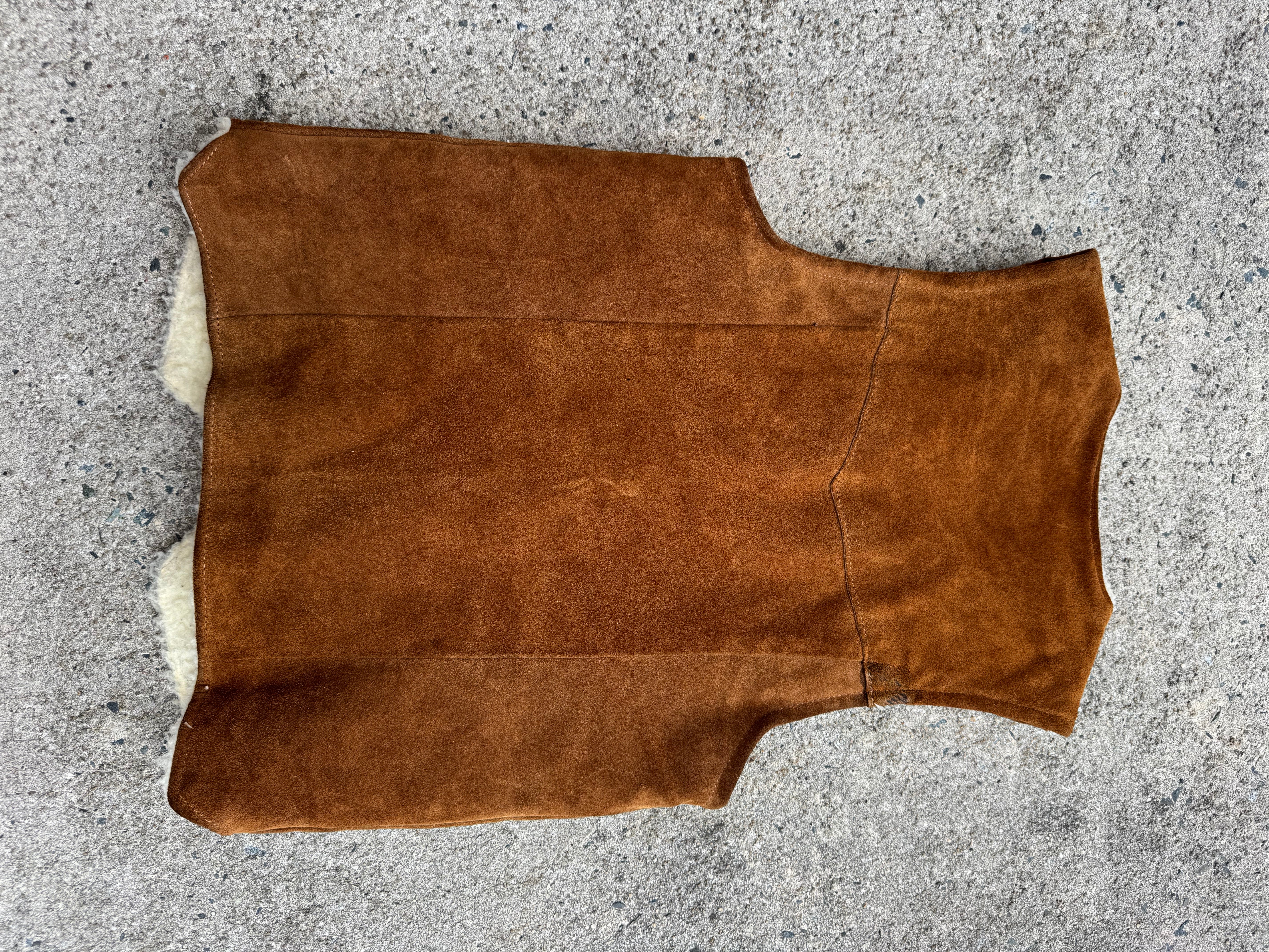brown sitinctive leather fashions sherpa lined leather vest, 12