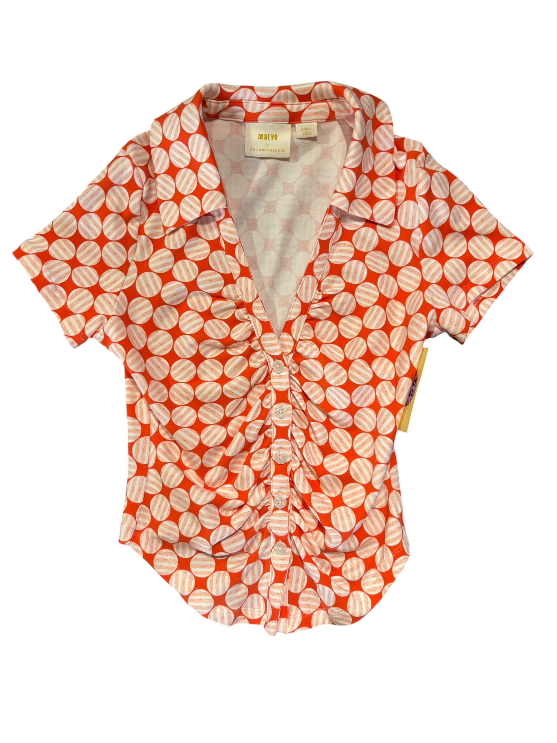 orange maeve rouche ss top, small