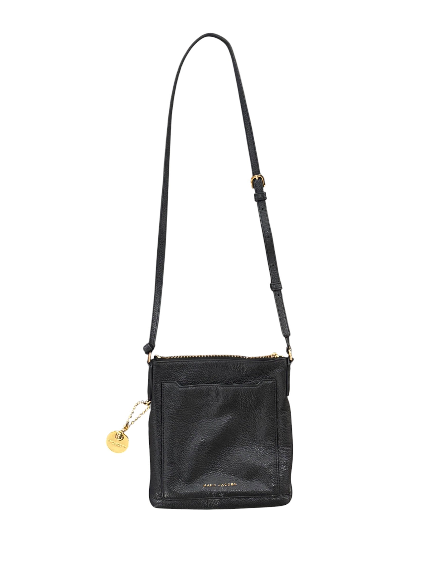 black gold marc jacobs leather crossbody bag