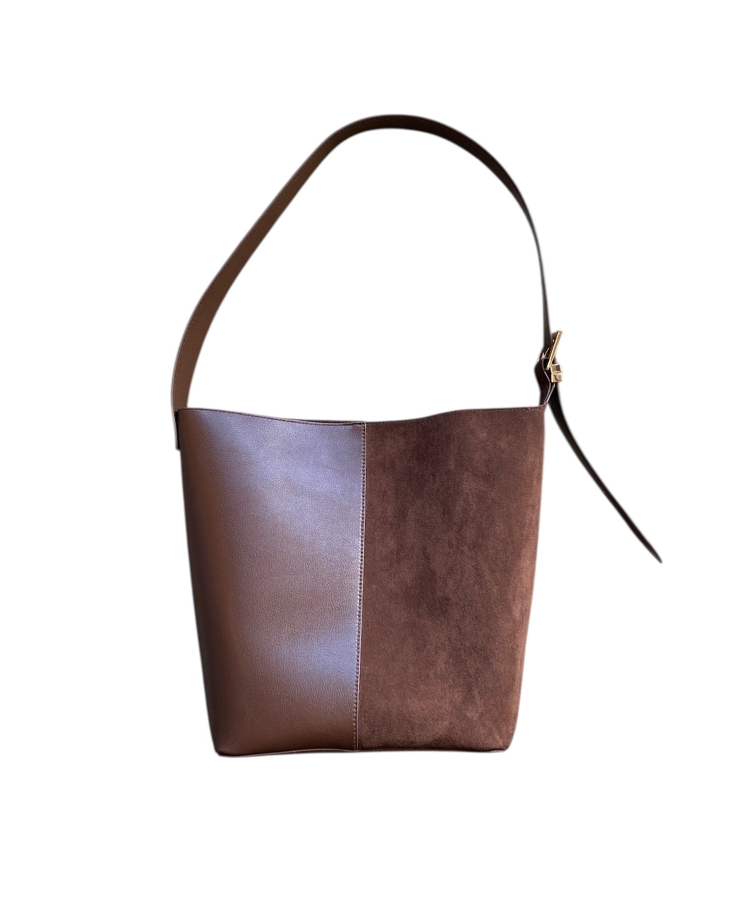 brown a new day bucket purse