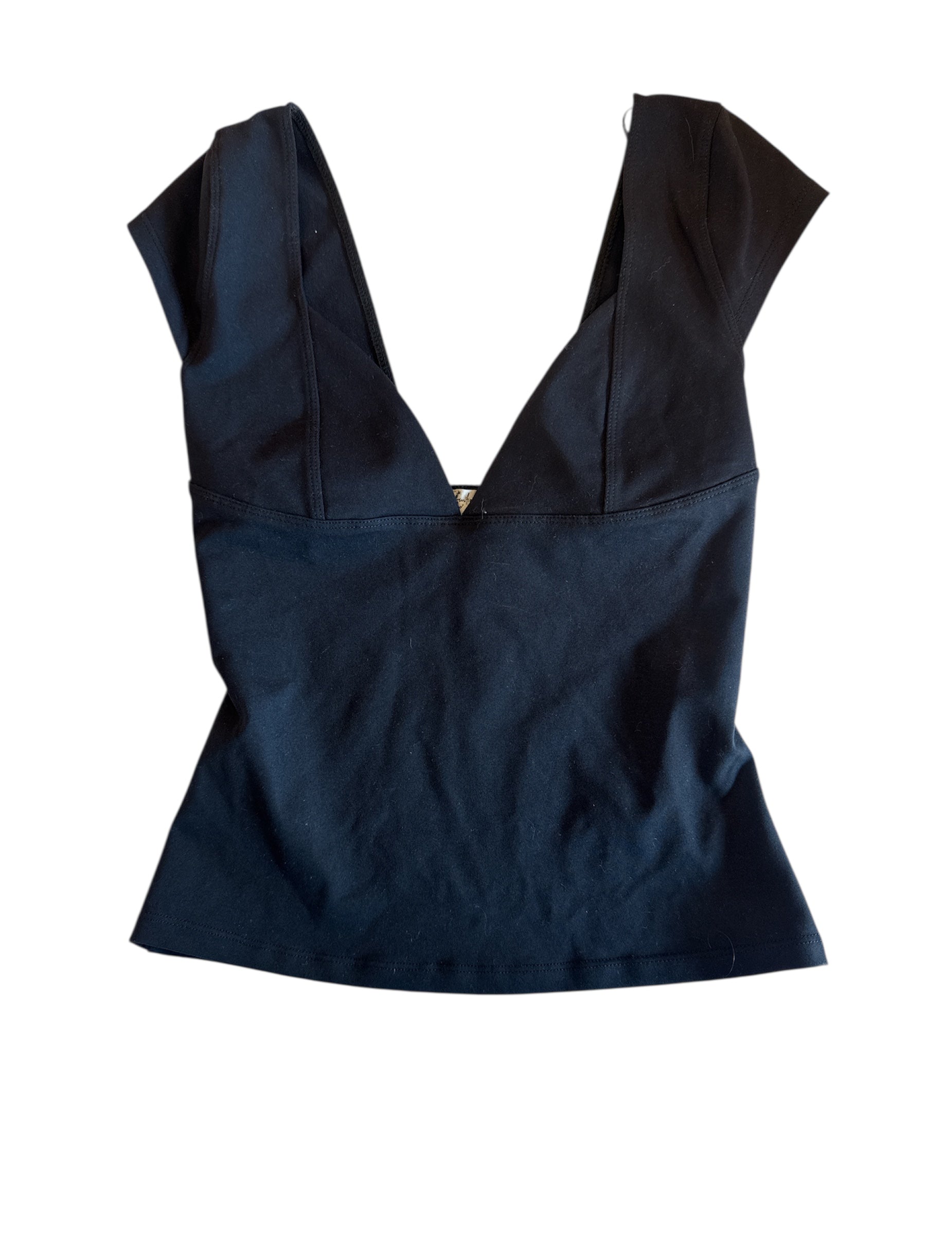 black free people nwt v neck top, s