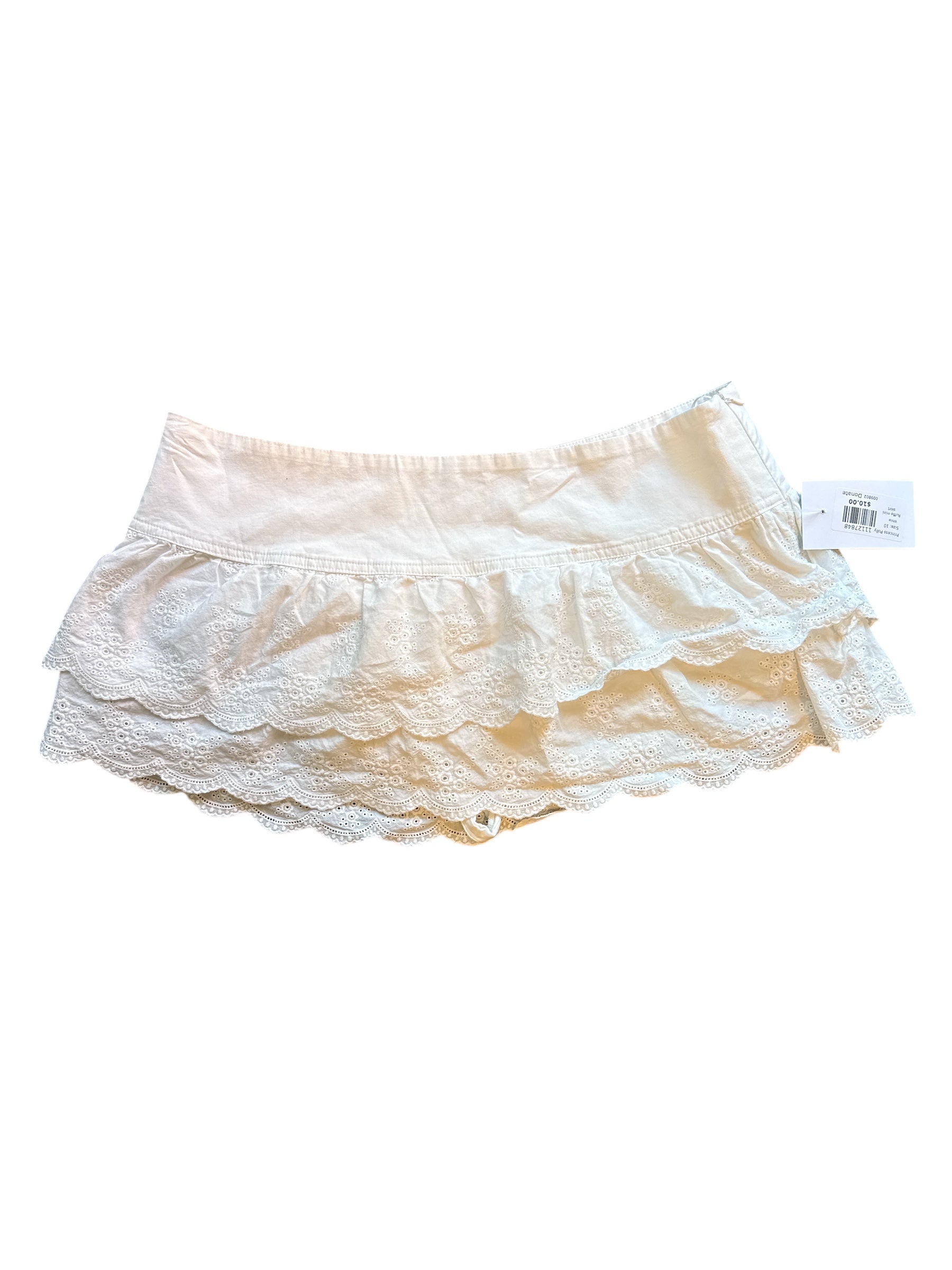 White Princess Polly Ruffle mini skirt, 10