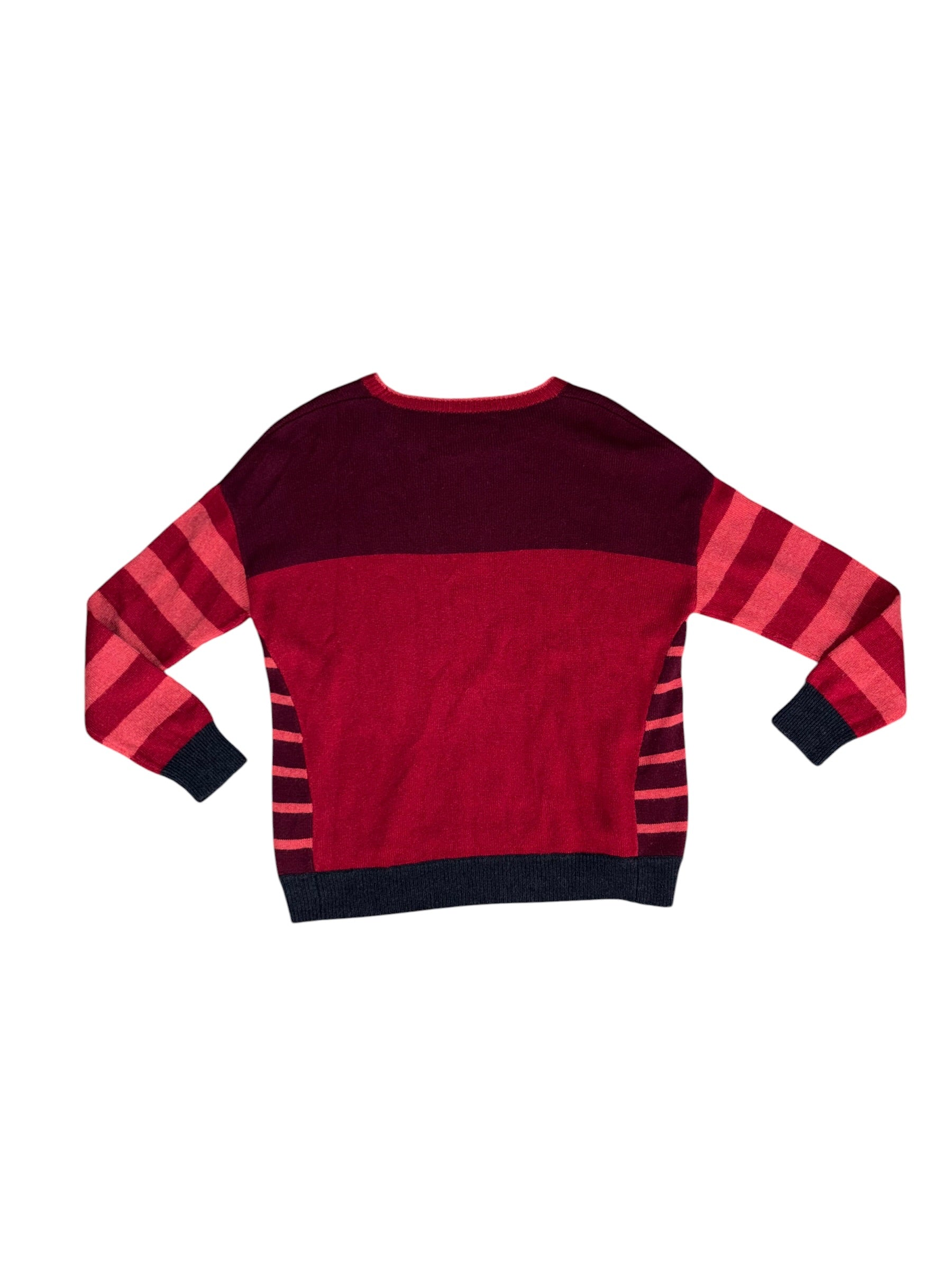 Red grey Krimson klover Striped sweater, L