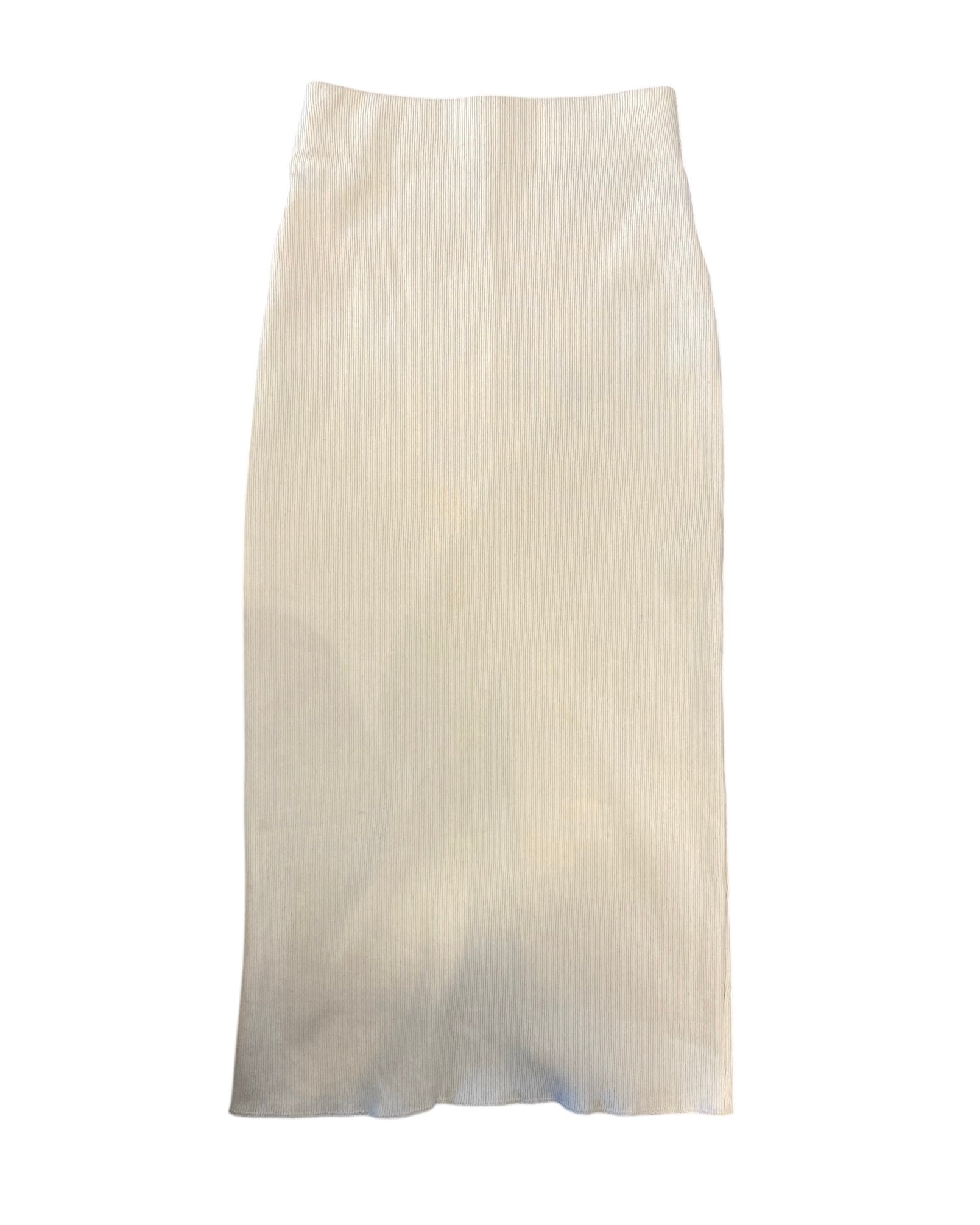 beige zara ribbed maxi skrit, s