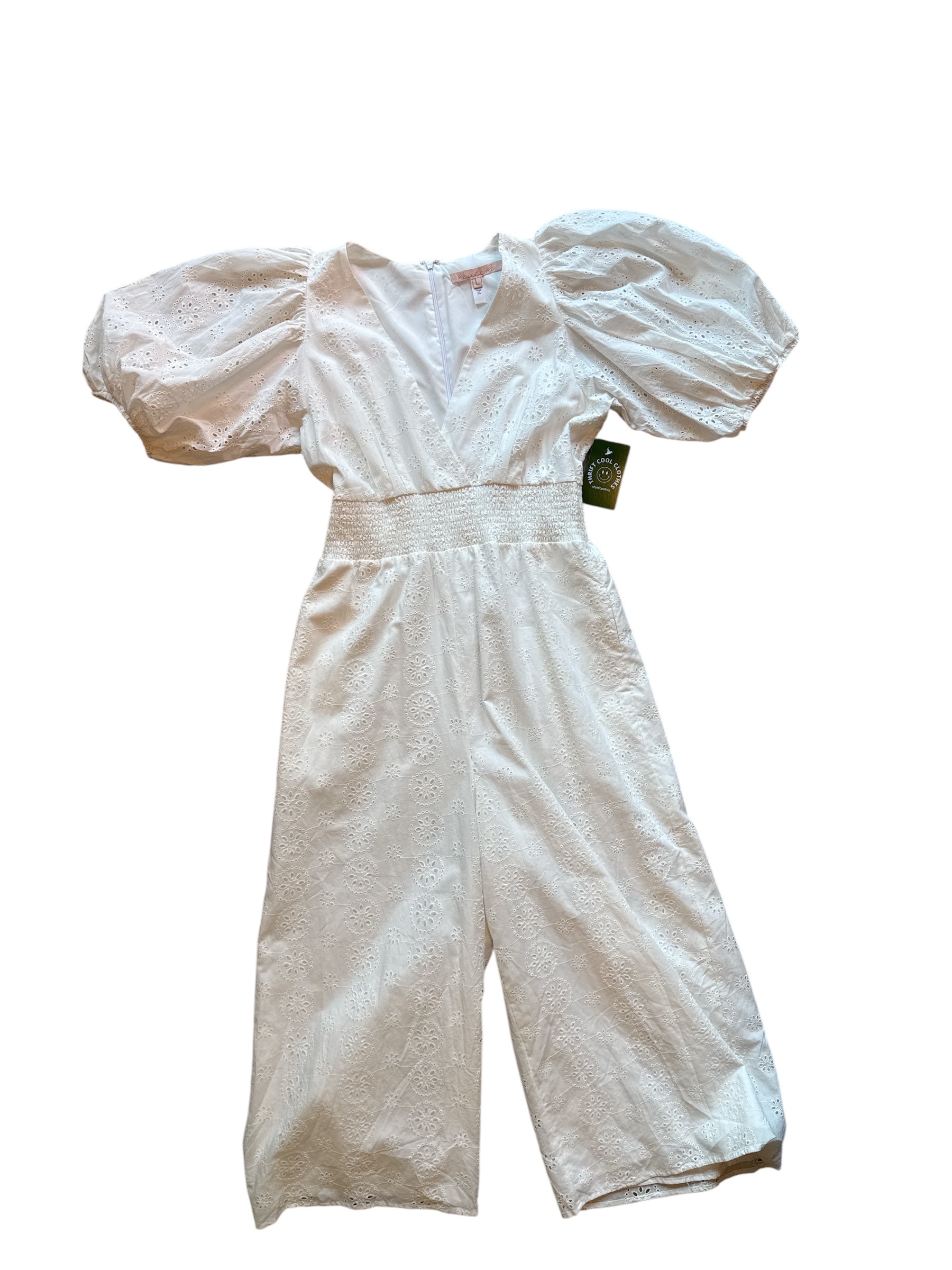 white hutch NWT eyelet maxi jumpsuit, L