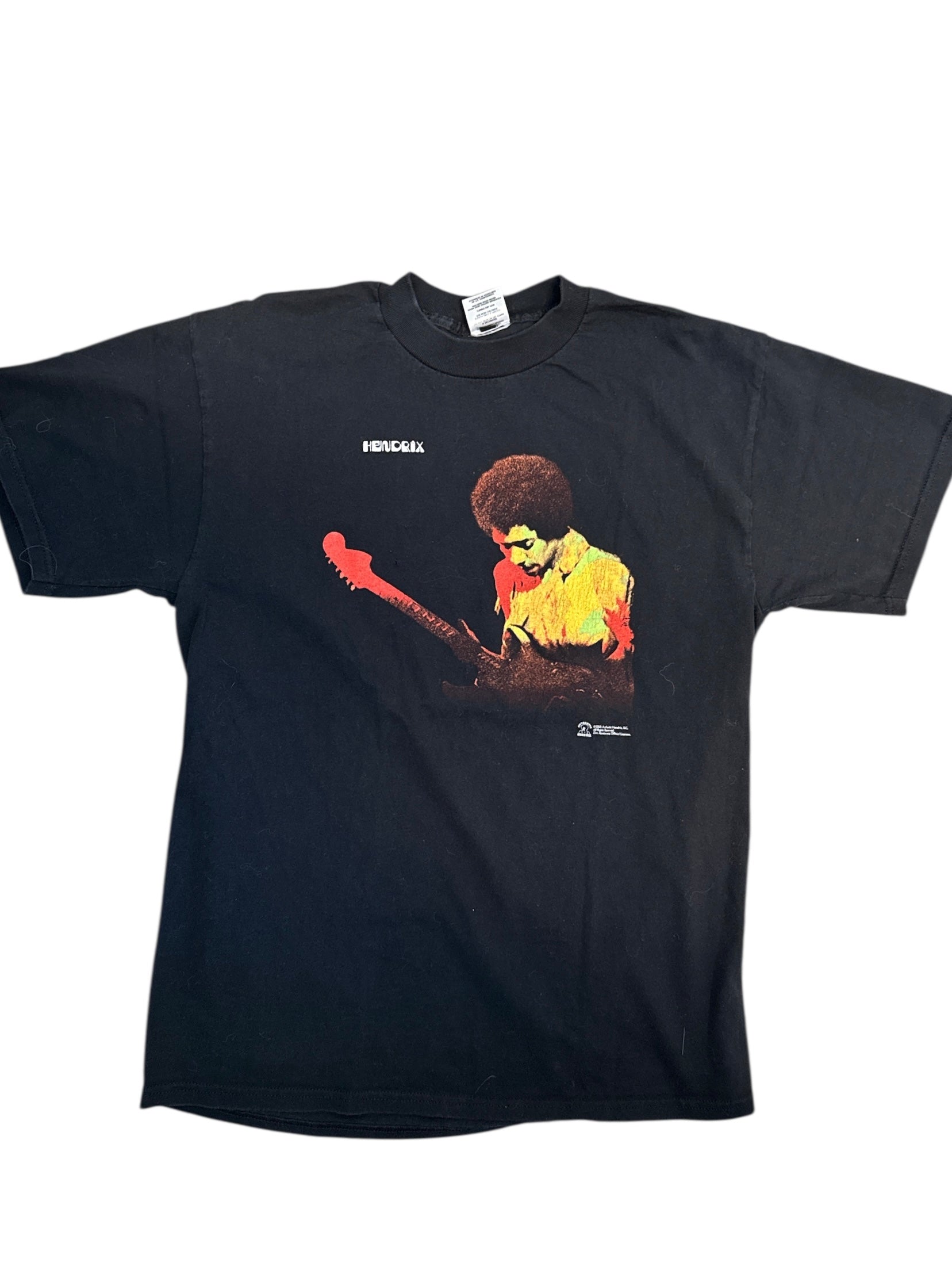 black authentic vtg 2000 jimi hendrix tee, L