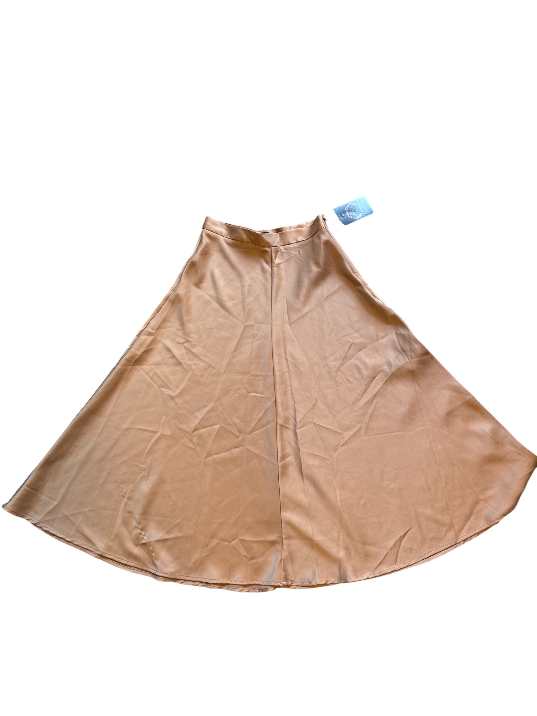 tan banana republic satin midi flowy skirt, 0