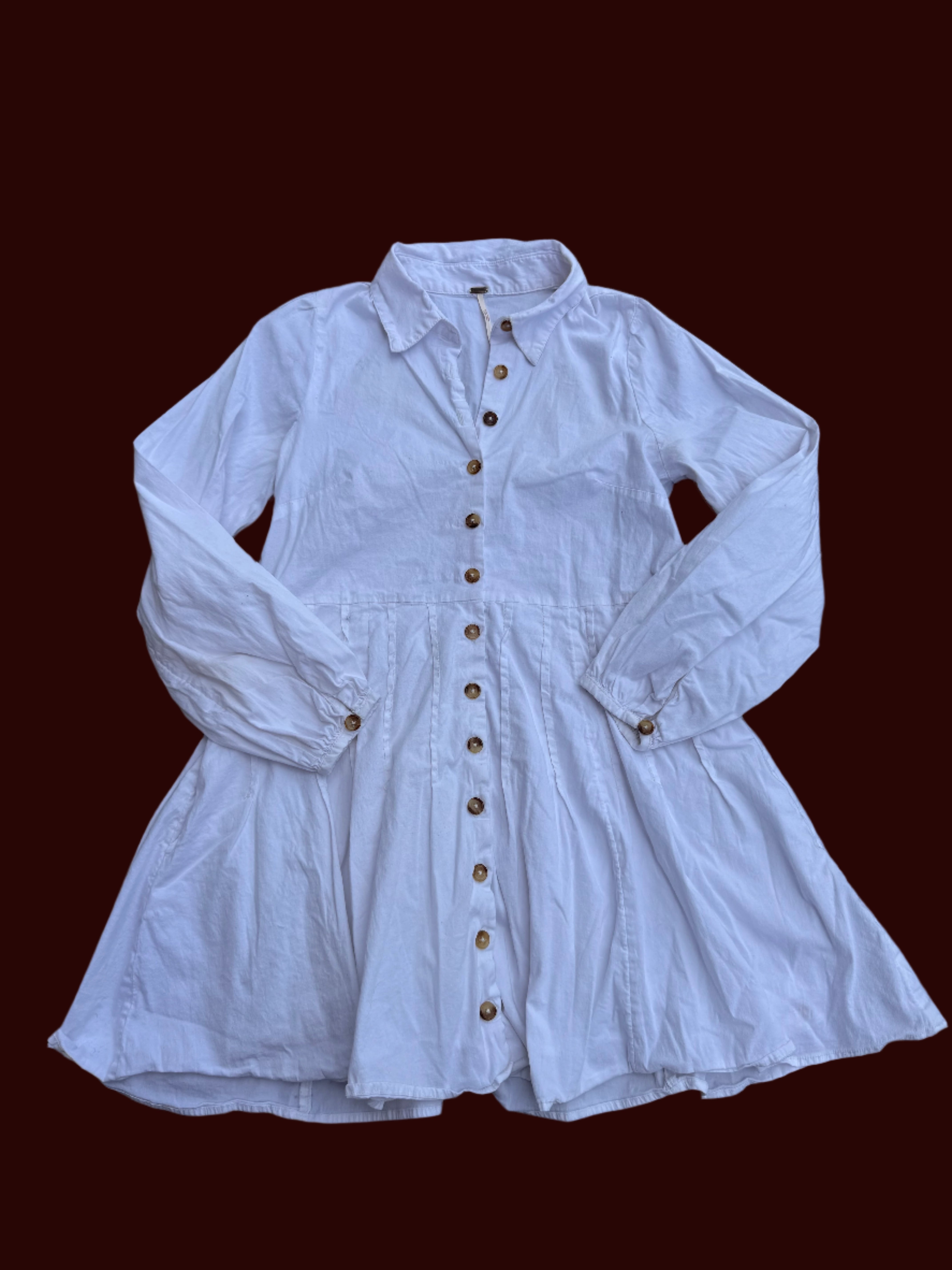 White Free people Collar aline dress, Xs